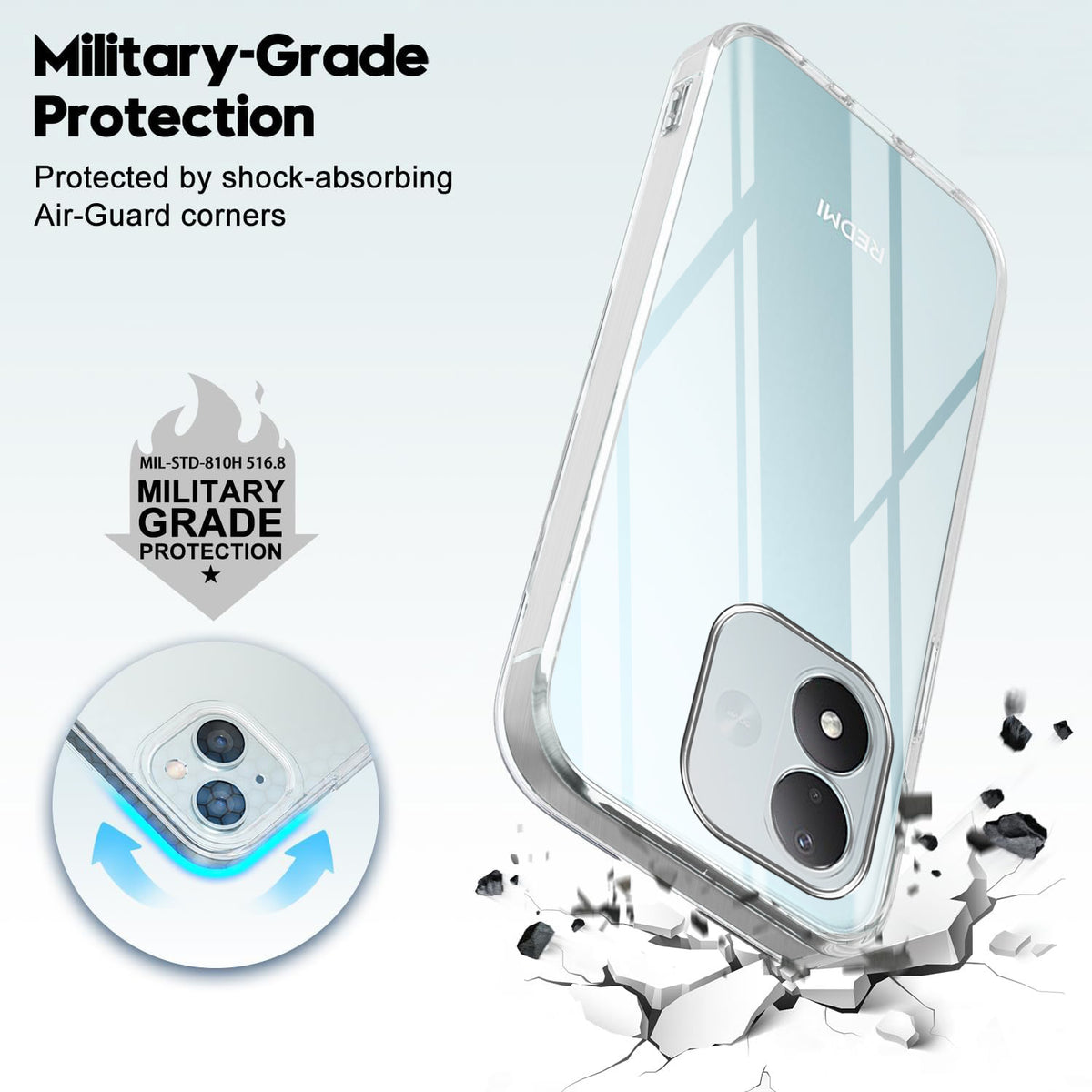 For Redmi Note 17 5G Back Cover Case Silicone (Clear Shockproof Case with Camera Protection | Soft and Flexible | Transparent)