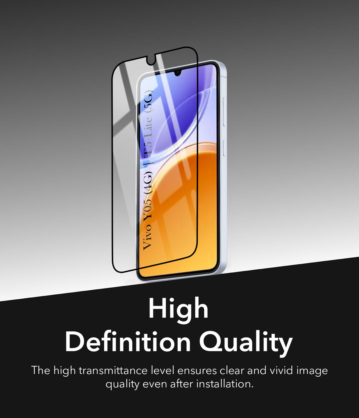 (Pack of 2) Tempered Glass For Vivo Y05 (4G) | Vivo T5 Lite (5G)  Military-Grade Gorilla Screen Protector With Installation Kit | Shatterproof, Full Coverage, HD Clear, Scratch Resistant
