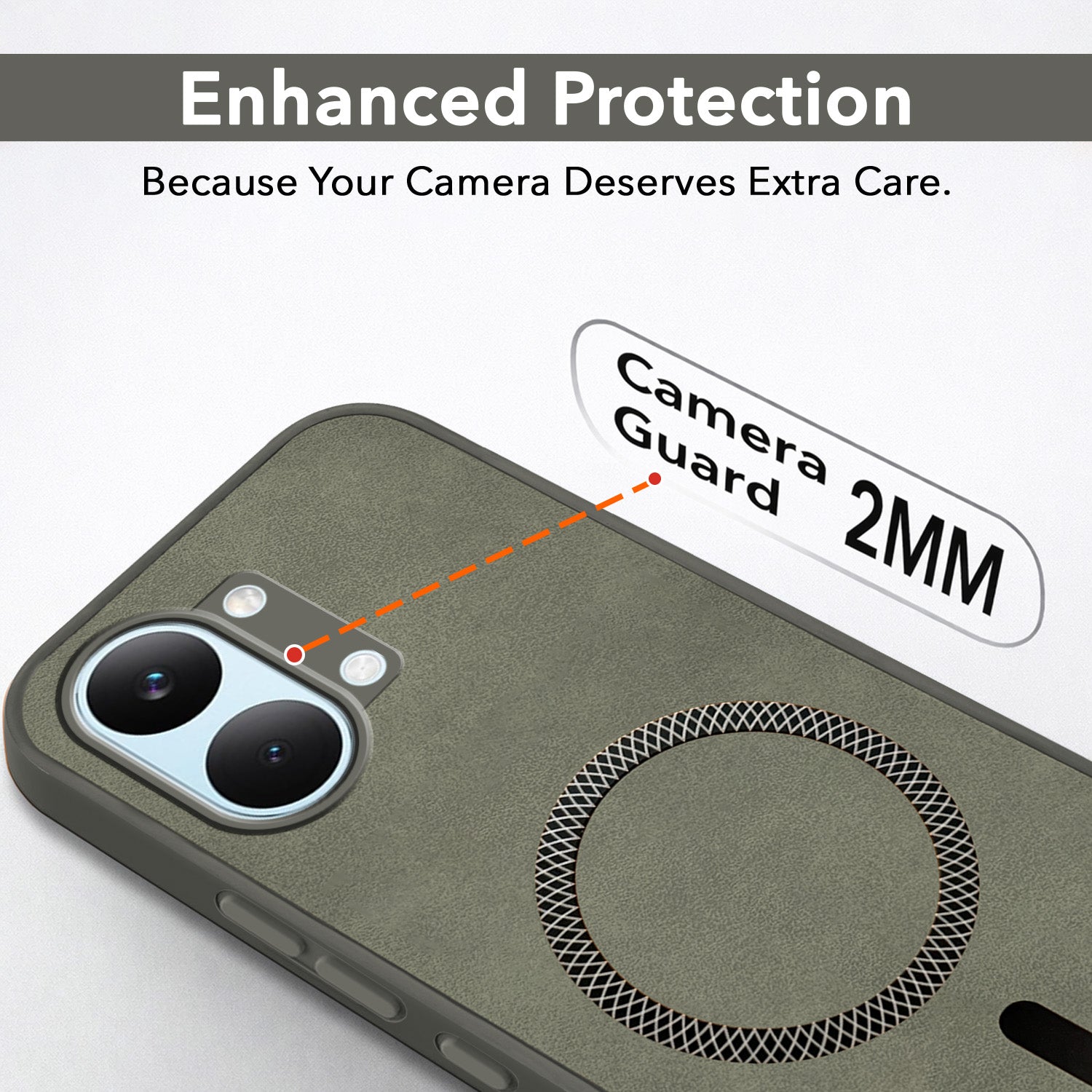 For Poco X8 Pro Max 5G Back Cover Case Leather Finish (MagSafe Compatible Wireless Charging | Soft Touch | Camera Bump Protection)