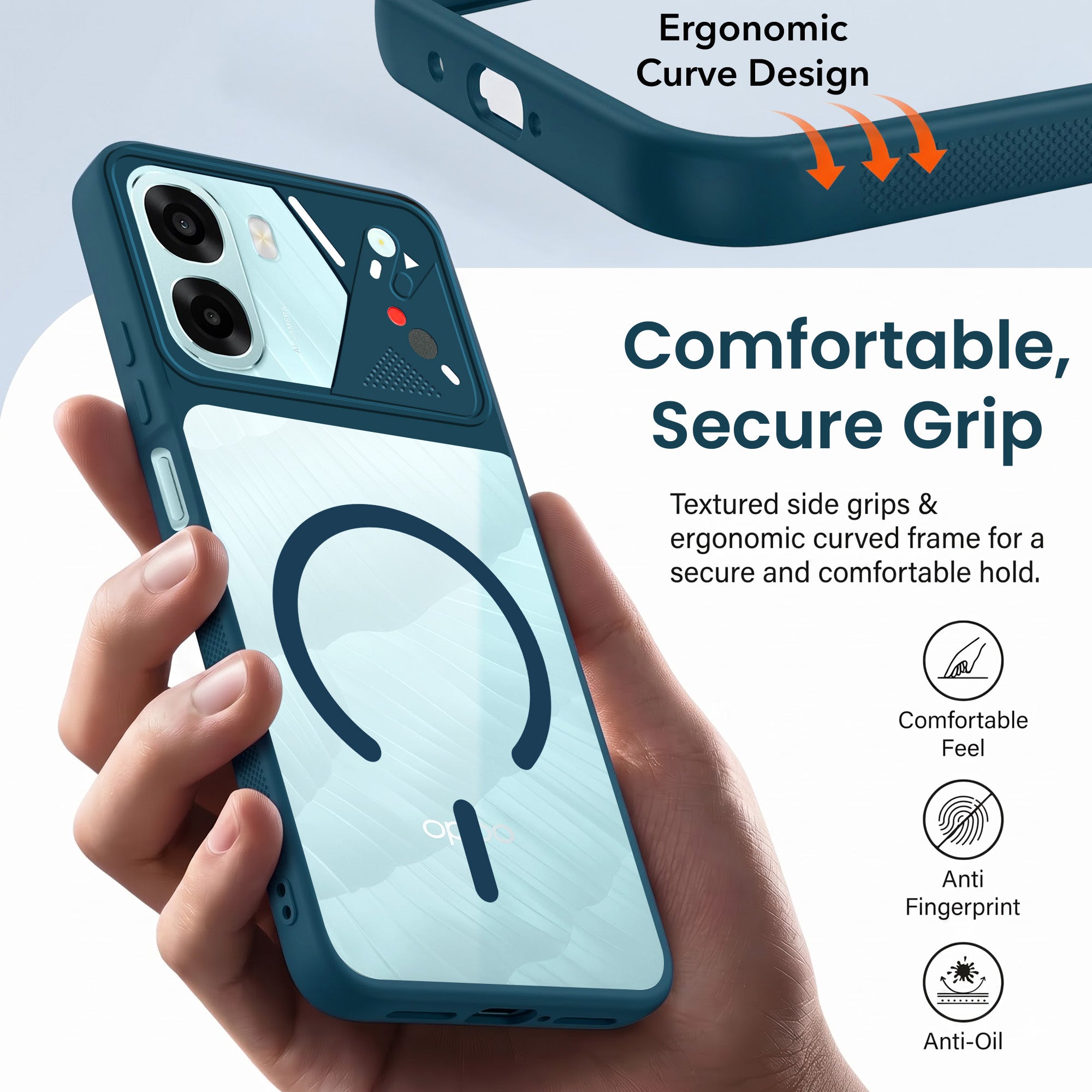 For Oppo A6X | Oppo A6S Back Cover Case Lifetime Anti-Yellow Clear (Camera Protection | Side Grip | Wireless MagSafe Compatible)
