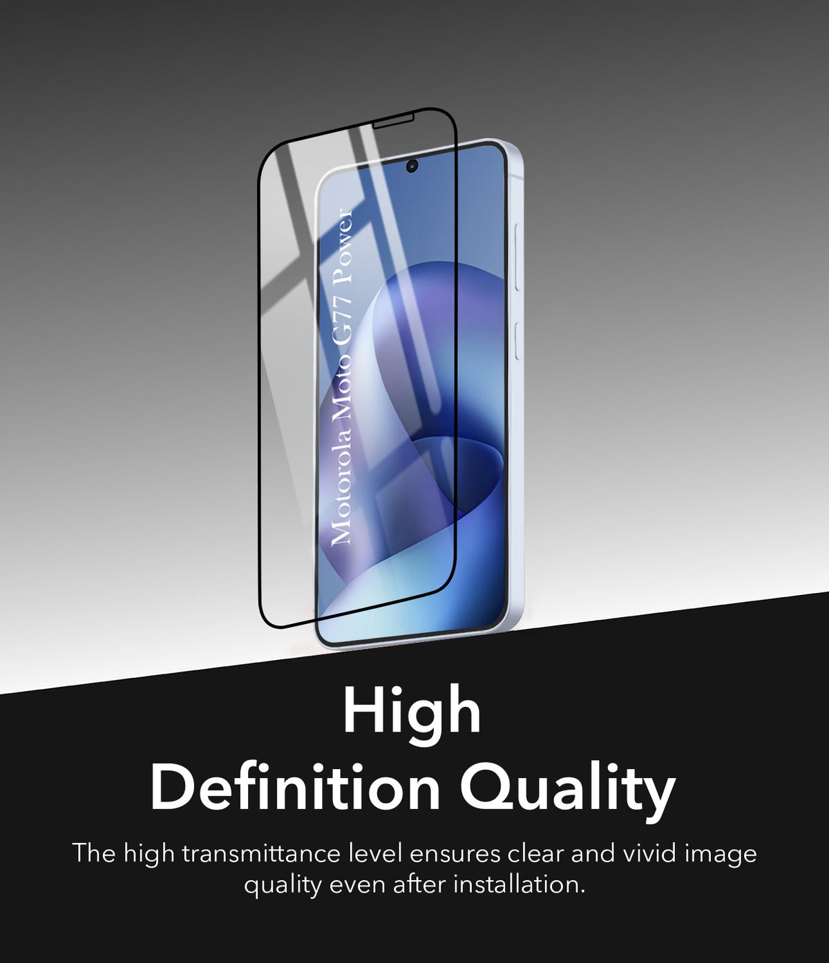 Tempered Glass For Motorola Moto G77 Power Military-Grade Gorilla Tempered Glass Screen Protector With Installation Kit | Shatterproof, Full Coverage, HD Clear, Scratch Resistant (Pack of 1)