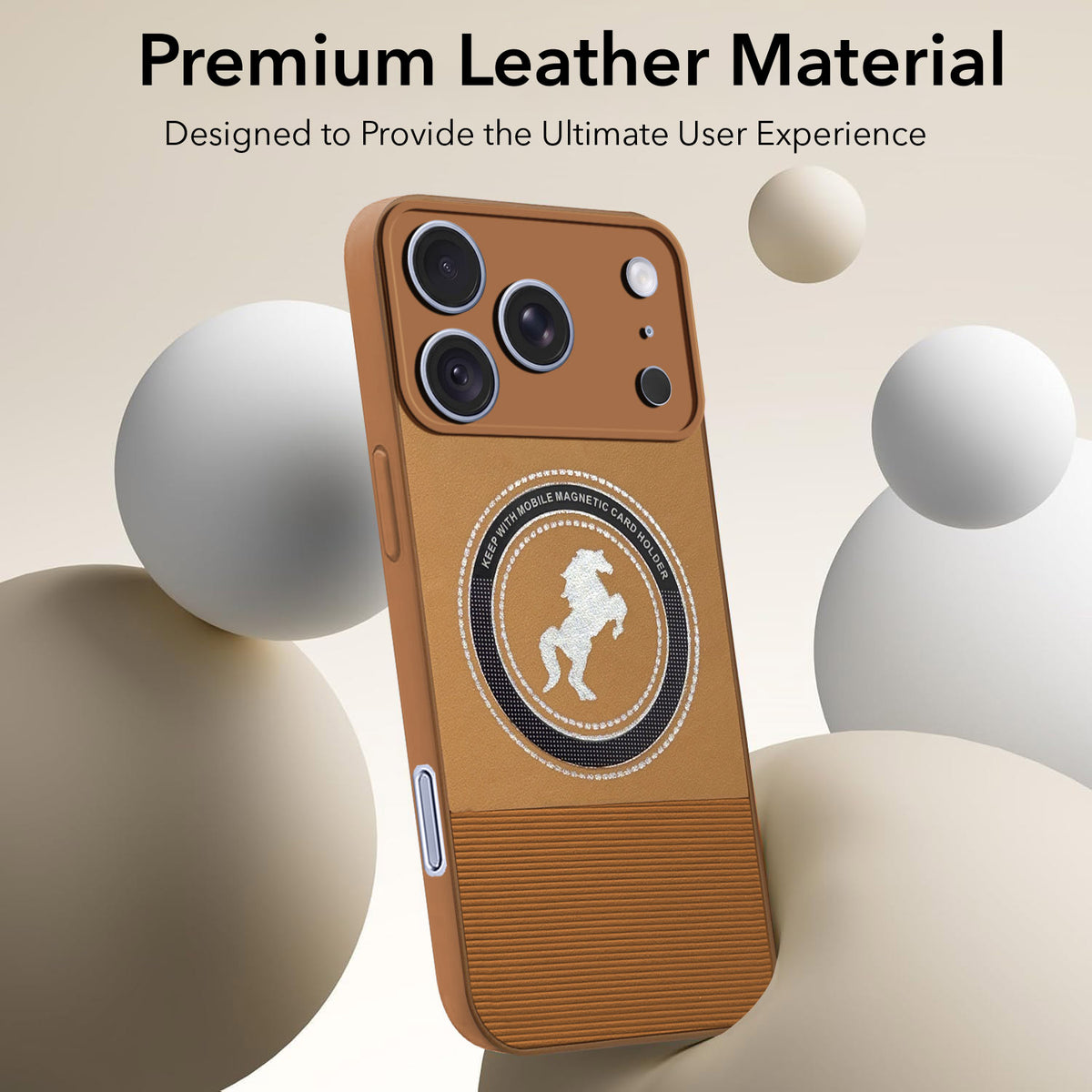 For Apple iPhone 18 Pro Back Cover Case PU Leather Finish (Professional Minimalist Texture | MagSafe Compatile | Camera Protection | Sleek Sober Formal)
