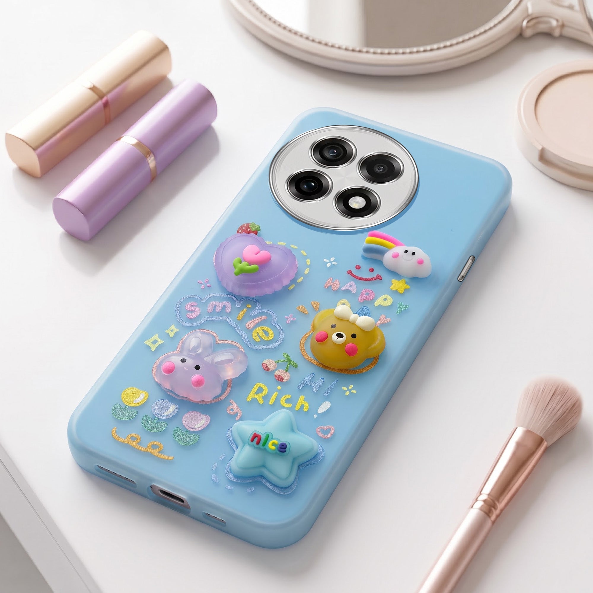 For OnePlus 13R Back Cover Case (3D Cute Cartoons | Hard Back Side Soft | Matte Premium Finish | HD Printing)