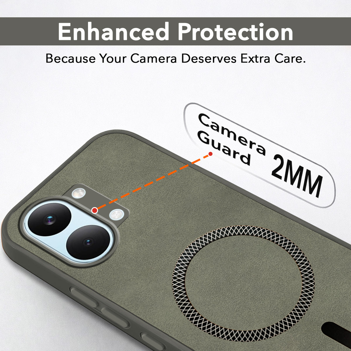 For Poco X8 Pro Max 5G Back Cover Case Leather Finish (MagSafe Compatible Wireless Charging | Soft Touch | Camera Bump Protection)