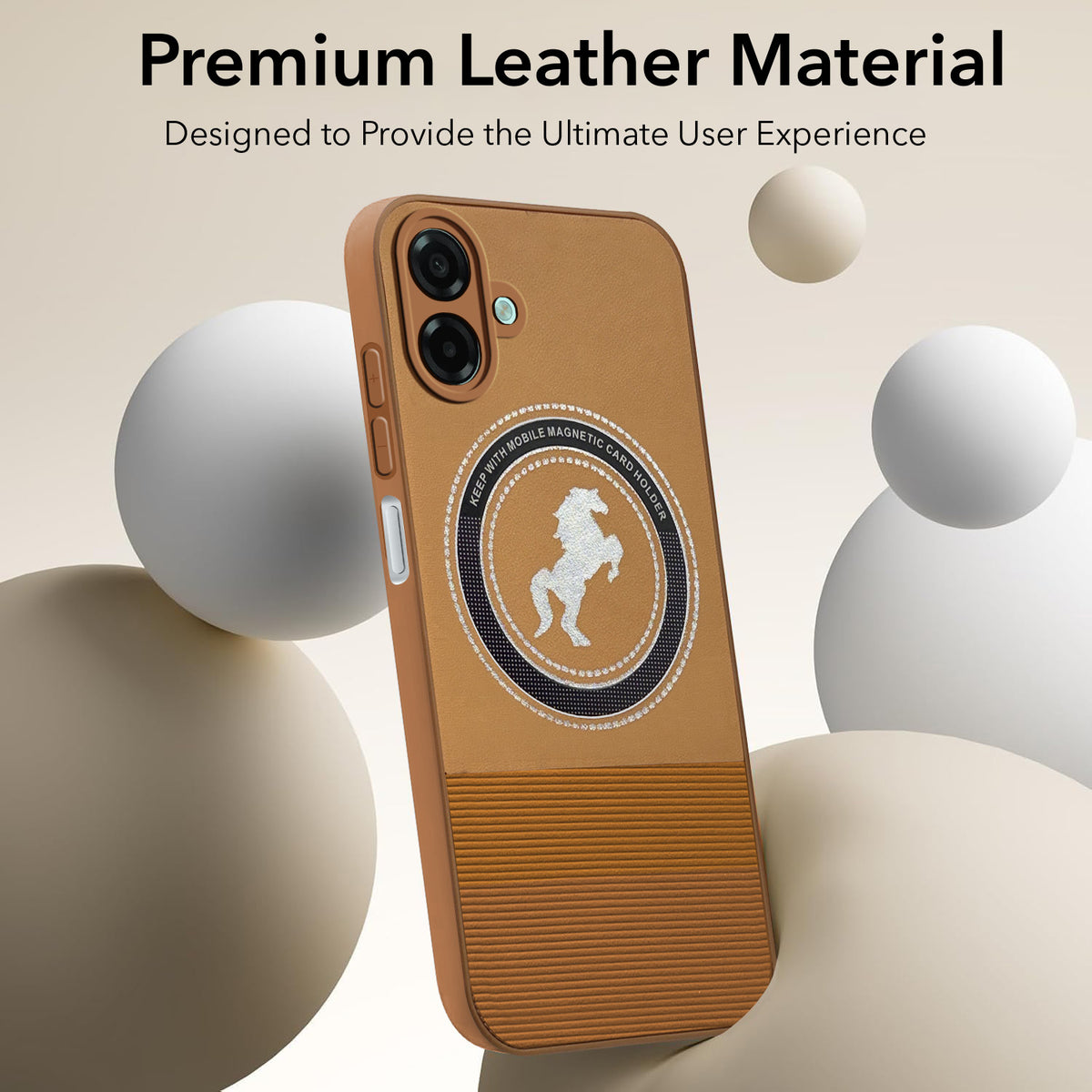 For Samsung Galaxy A07 5G | F70e 5G Back Cover Case PU Leather Finish (Professional Minimalist Texture | MagSafe Compatile | Camera Protection | Sleek Sober Formal)