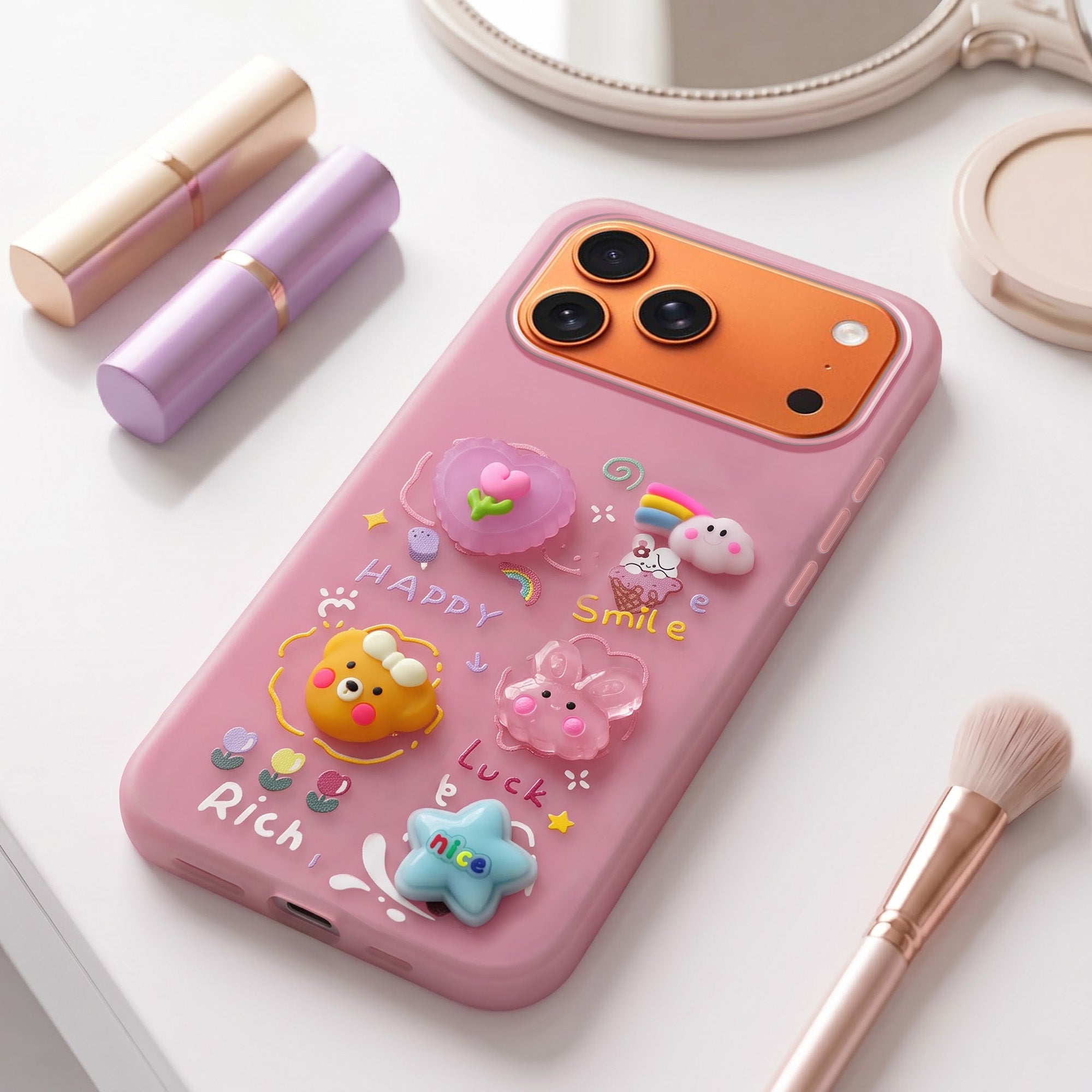 For Apple iPhone 17 Pro Max Back Cover Case (3D Cute Cartoons | Hard Back Side Soft | Matte Premium Finish | HD Printing)