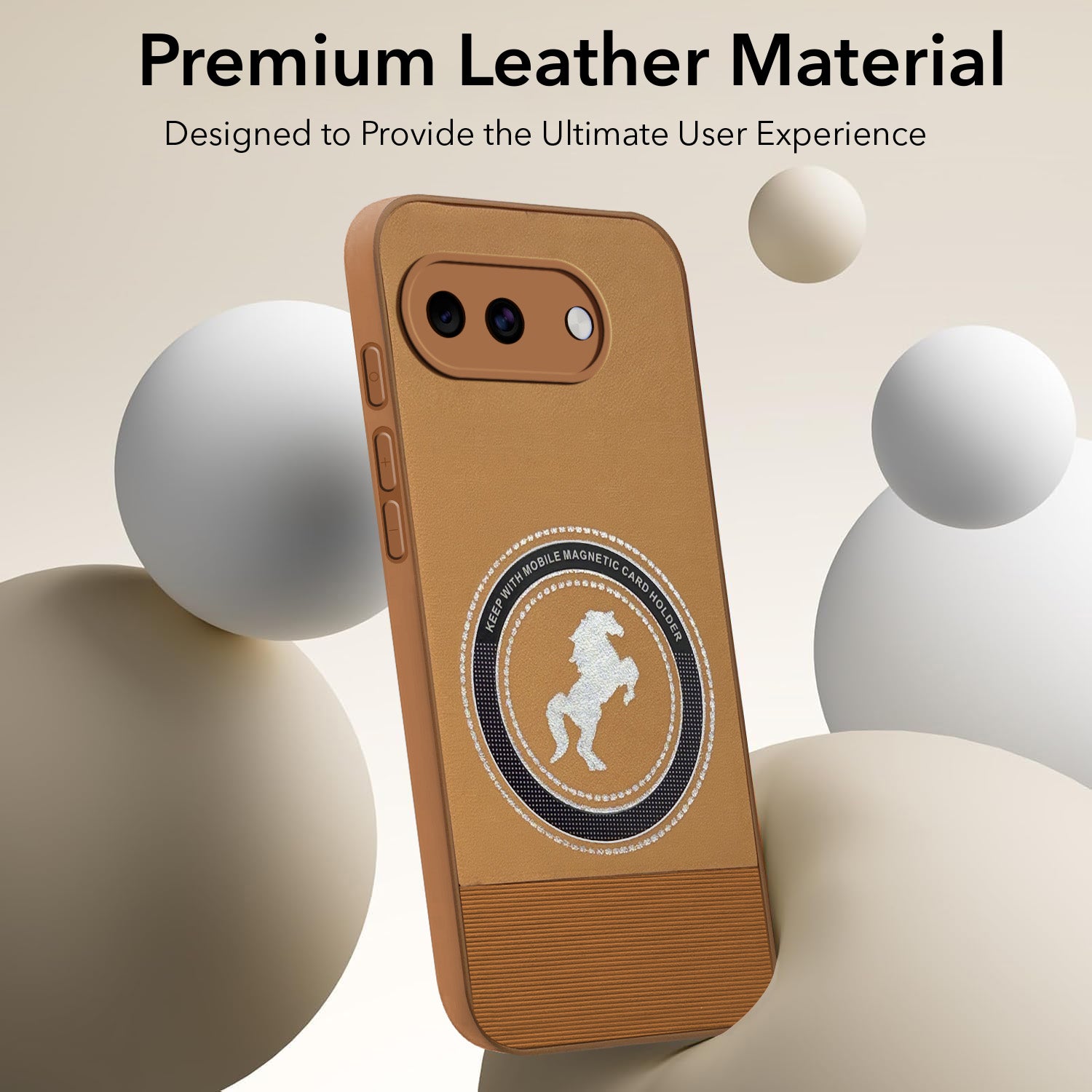 For Google Pixel 10a Back Cover Case PU Leather Finish (Professional Minimalist Texture | MagSafe Compatile | Camera Protection | Sleek Sober Formal)