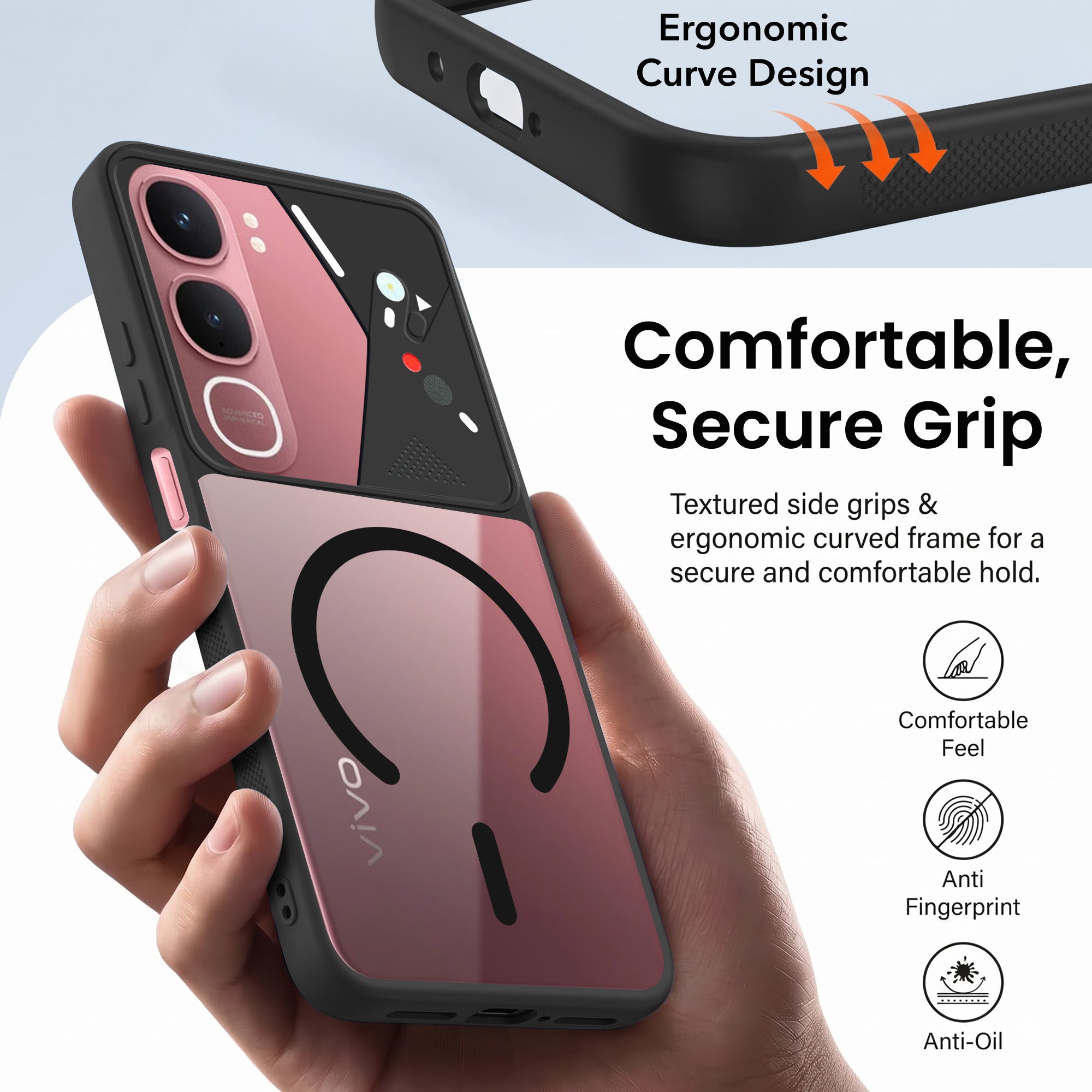 For Vivo Y31 5G Back Cover Case Lifetime Anti-Yellow Clear (Camera Protection | Side Grip | Wireless MagSafe Compatible)