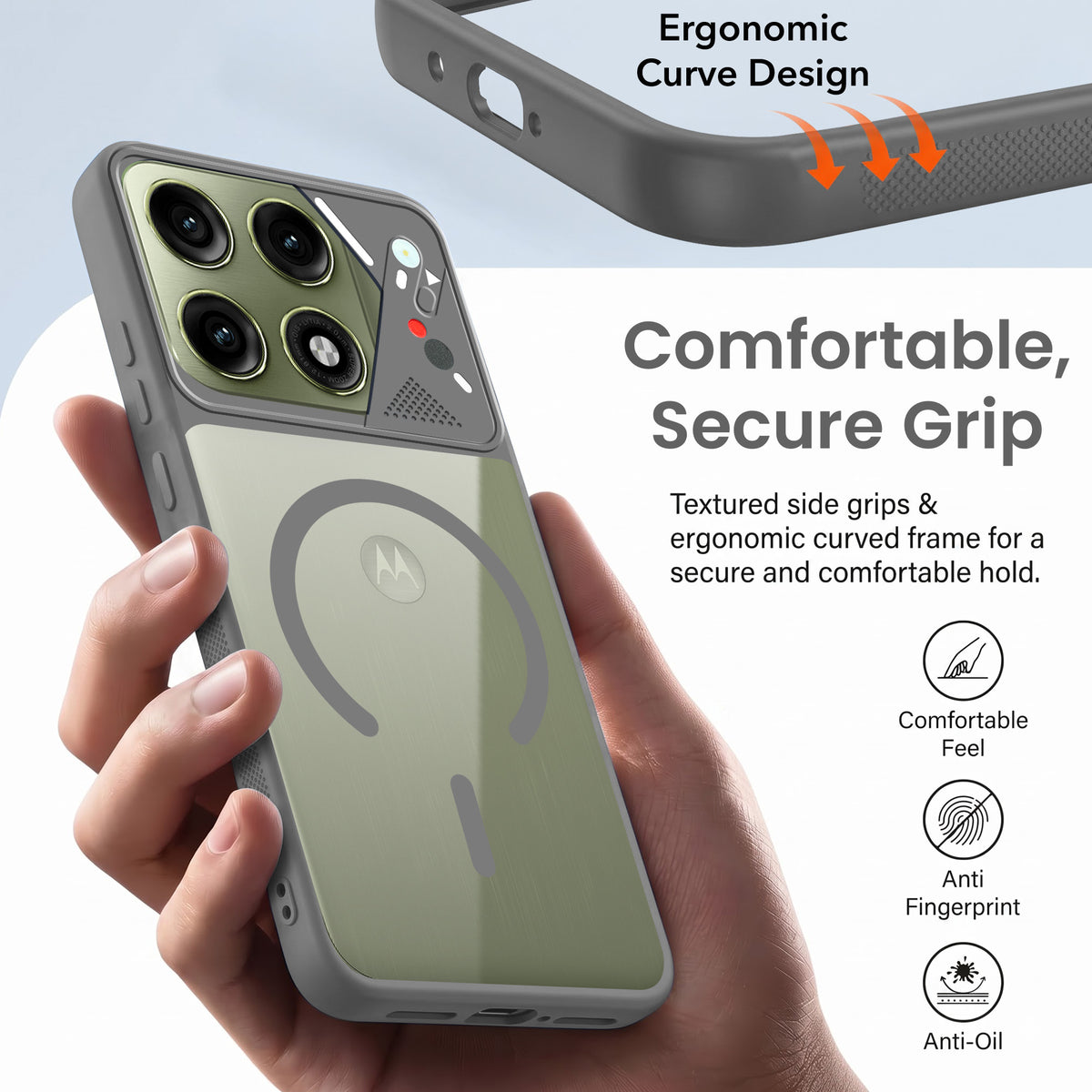 For Motorola Edge 70 Pro |  Motorola Edge 70 Pro Plus Back Cover Case Lifetime Anti-Yellow Clear (Camera Protection | Side Grip | Wireless MagSafe Compatible)