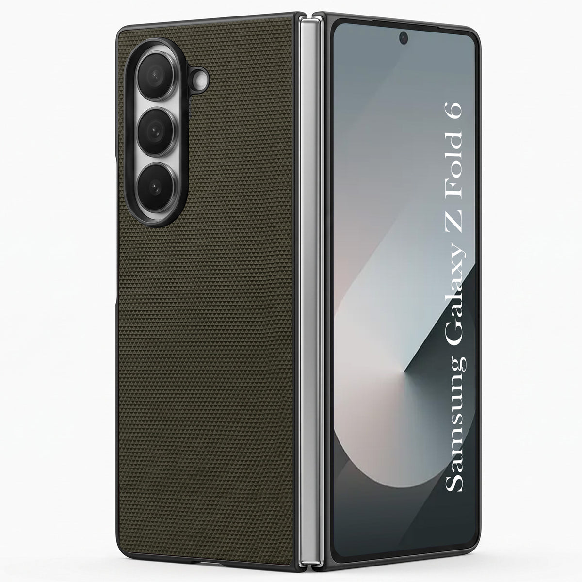 For Samsung Galaxy Z Fold 6 5G Premium Cover Case (Geometric Textured Hard PC | Soft Cloth Lining & Slim Shockproof Protection)