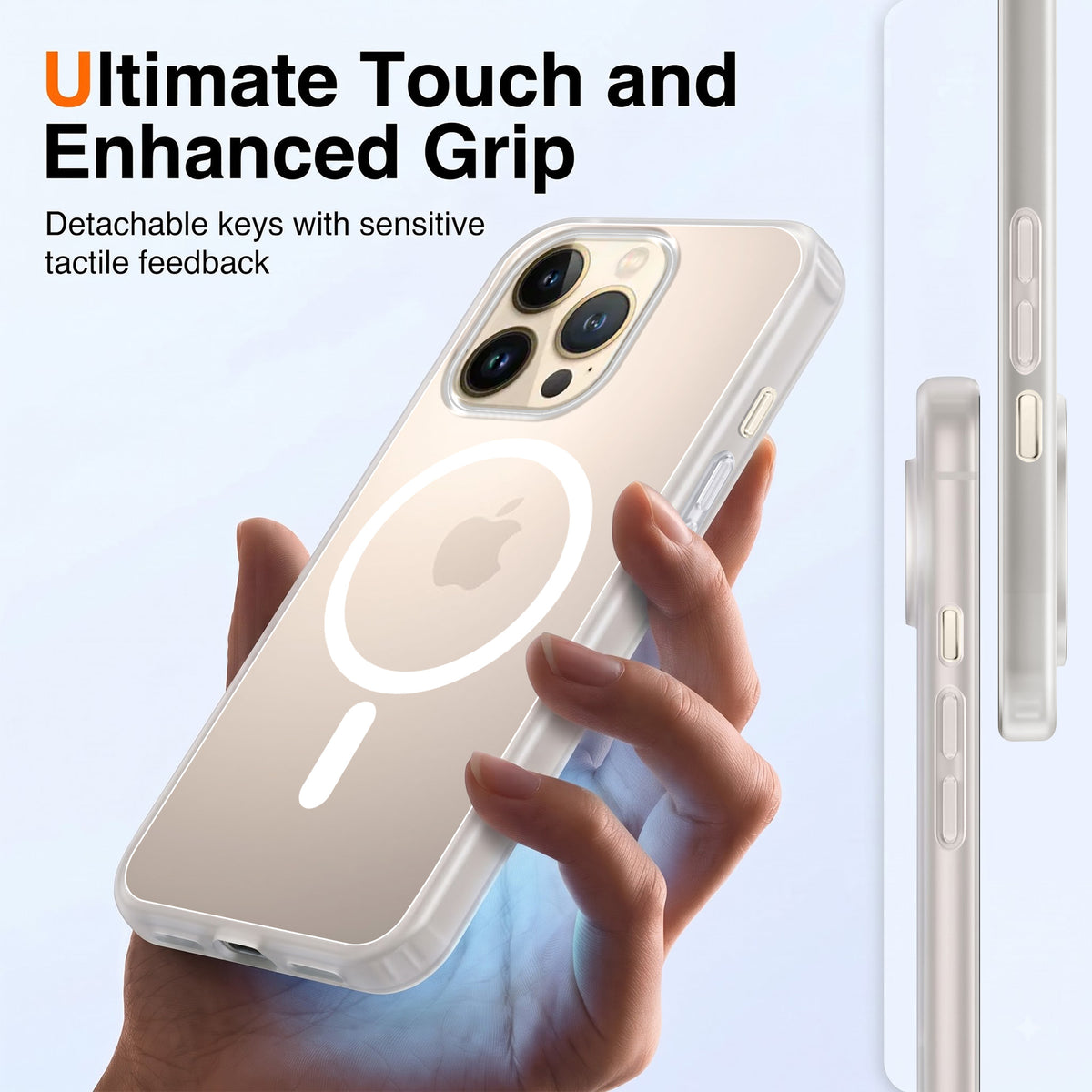For Apple iPhone 13 pro Matte Finish Back Case Cover (MagSafe Compatible | Translucent Soft Touch | Slim and Unbreakable)