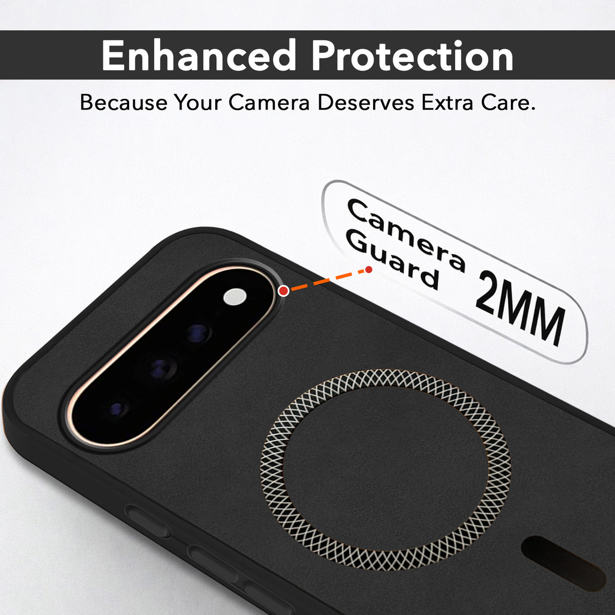 For Google Pixel 11 Pro XL Back Cover Case Leather Finish (MagSafe Compatible Wireless Charging | Soft Touch | Camera Bump Protection)