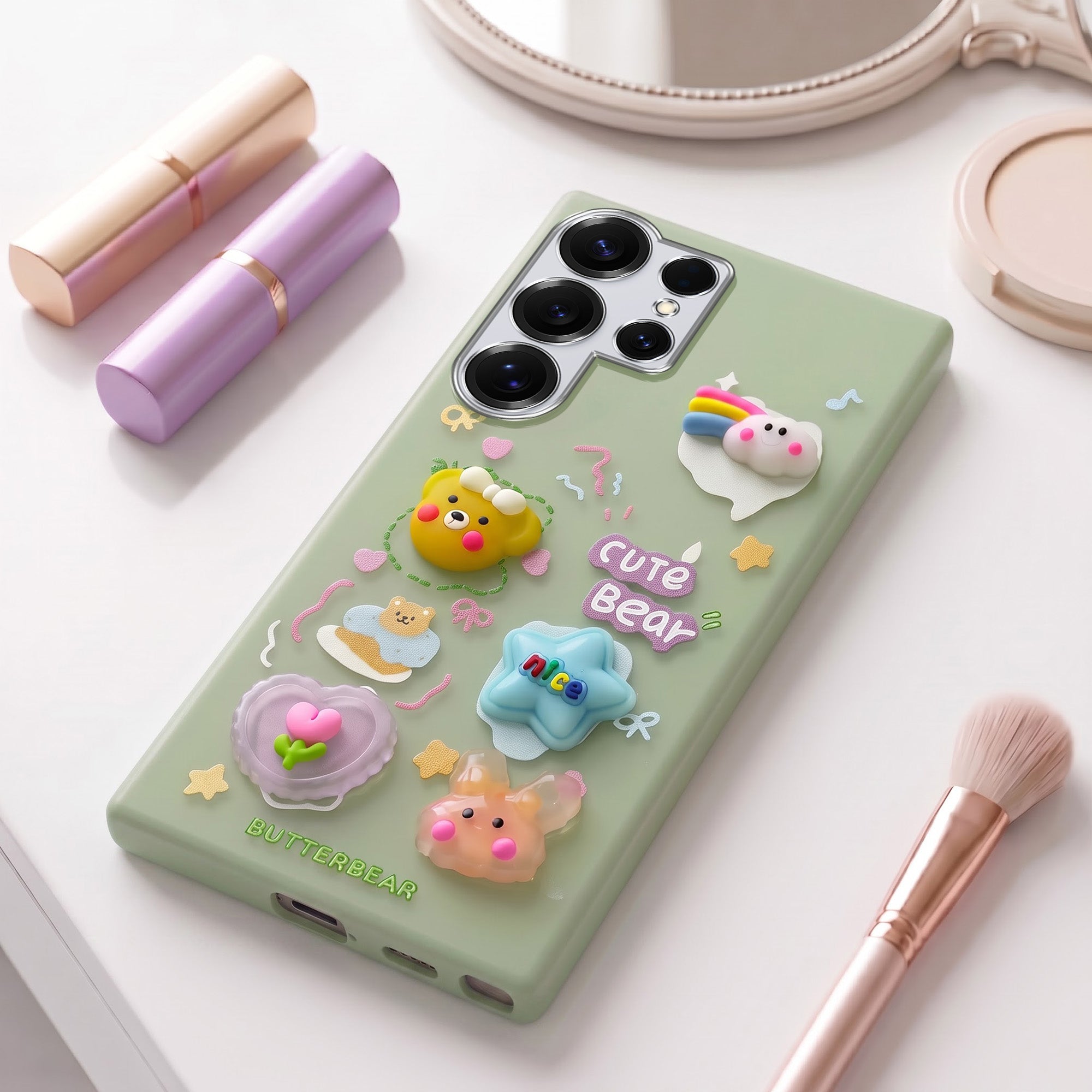 For Samsung Galaxy S25 Ultra Back Cover Case (3D Cute Cartoons | Hard Back Side Soft | Matte Premium Finish | HD Printing)