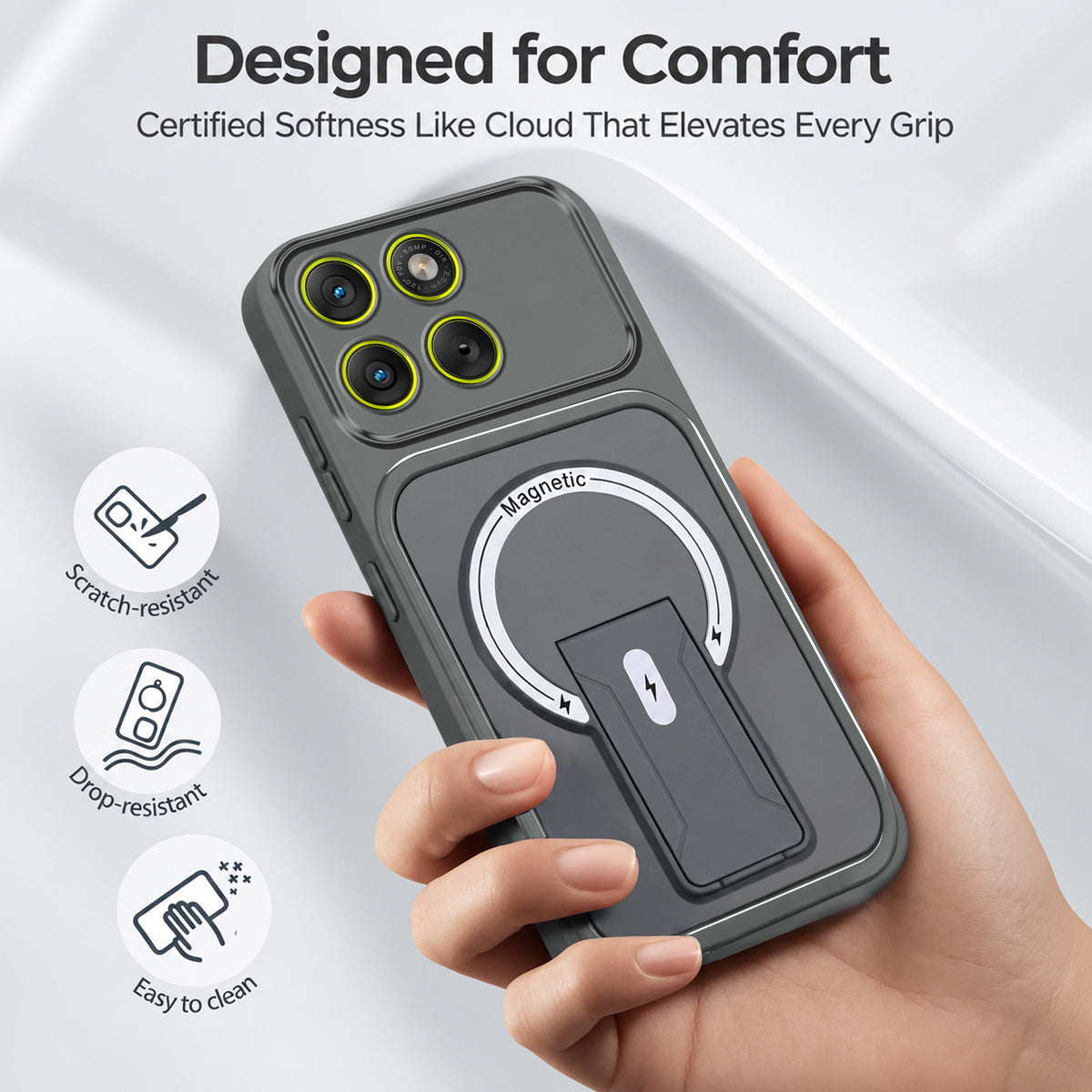 For Motorola Moto Edge 70 Back Case Cover Metallic (Hybrid Armor Kickstand | MagSafe Compatible | Camera Protection Shockproof)