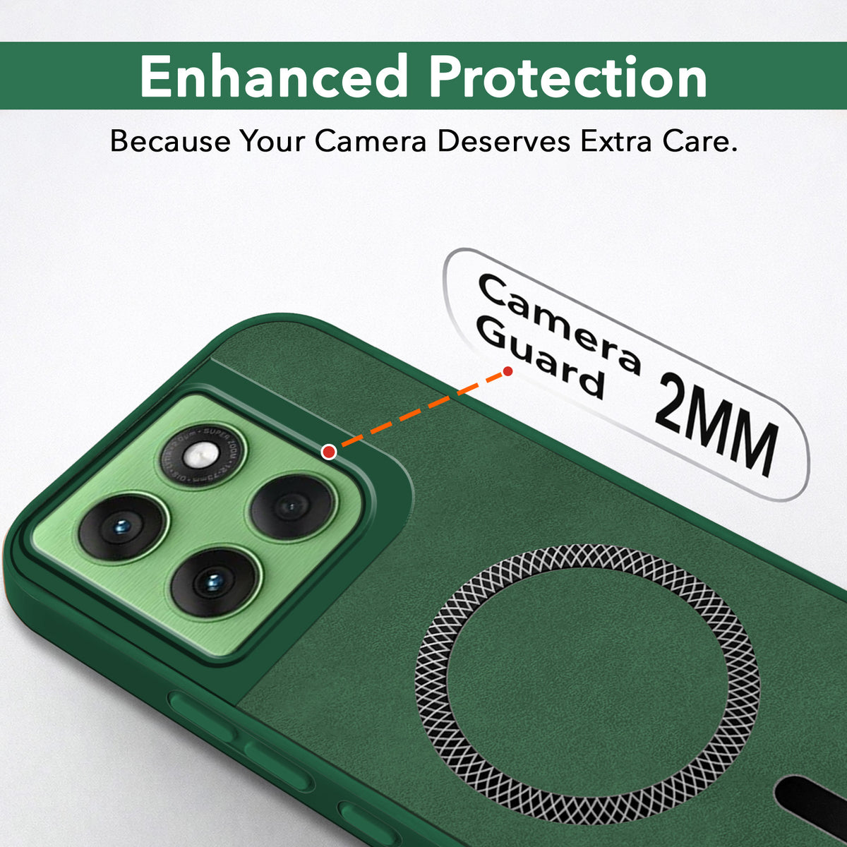 For Motorola Moto Edge 60 Back Cover Case Leather Finish (MagSafe Compatible Wireless Charging | Soft Touch | Camera Bump Protection)