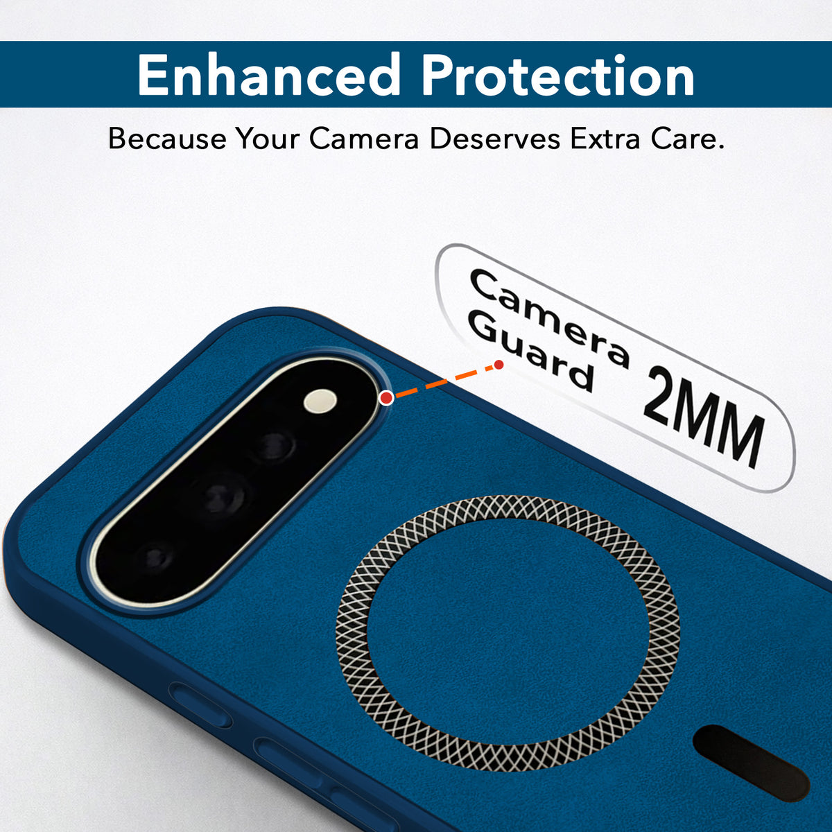 For Google Pixel 11 Pro Back Cover Case Leather Finish (MagSafe Compatible Wireless Charging | Soft Touch | Camera Bump Protection)