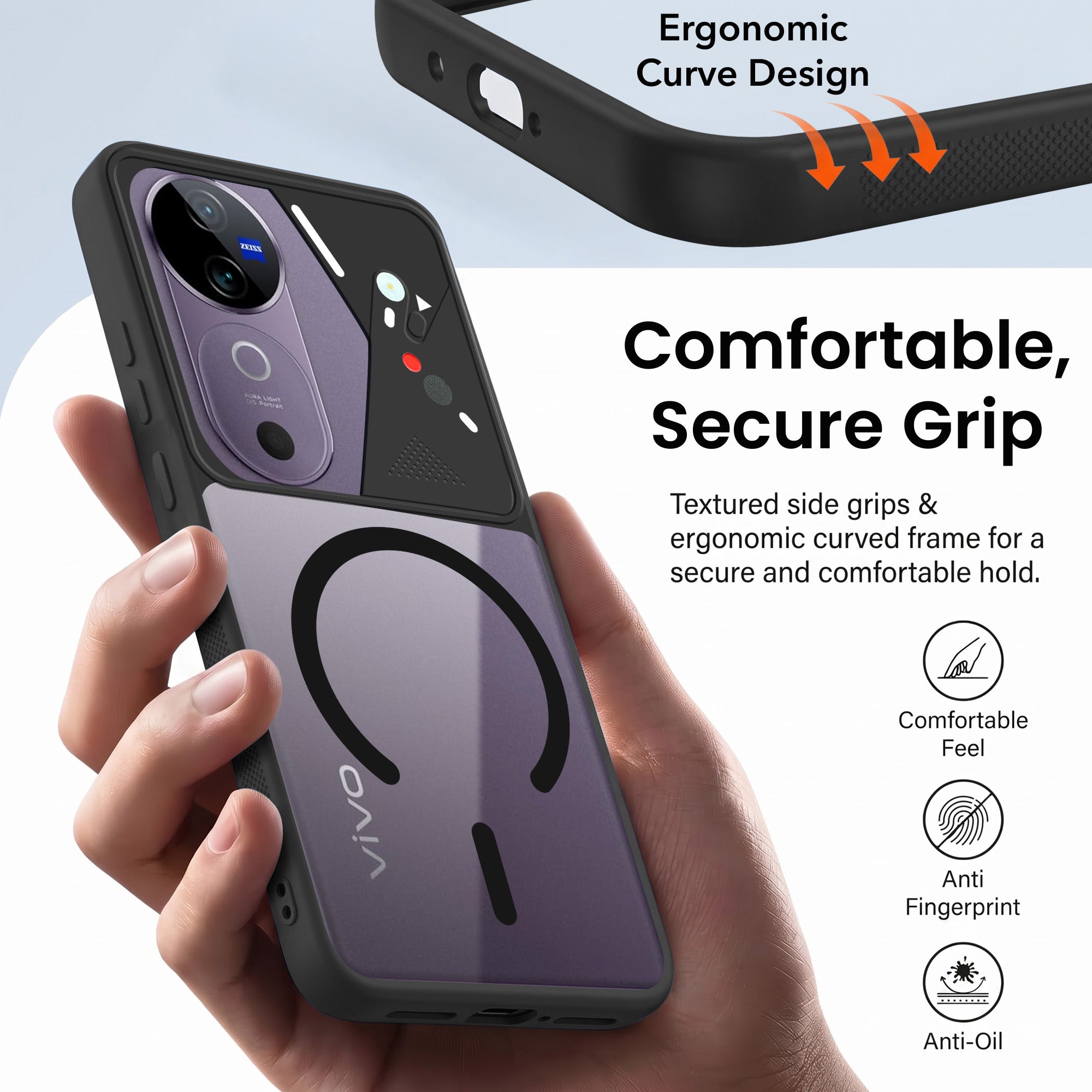 For Vivo V40 | Vivo V40 Pro Back Cover Case Lifetime Anti-Yellow Clear (Camera Protection | Side Grip | Wireless MagSafe Compatible)