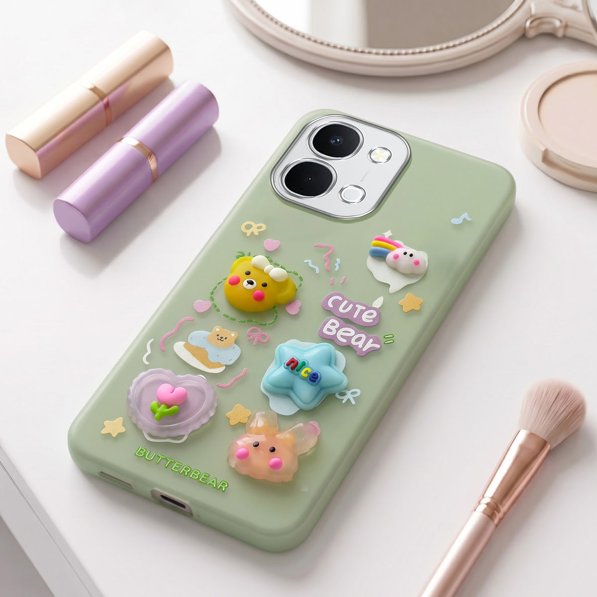 For Vivo Y31T 5G Back Cover Case (3D Cute Cartoons | Hard Back Side Soft | Matte Premium Finish | HD Printing)