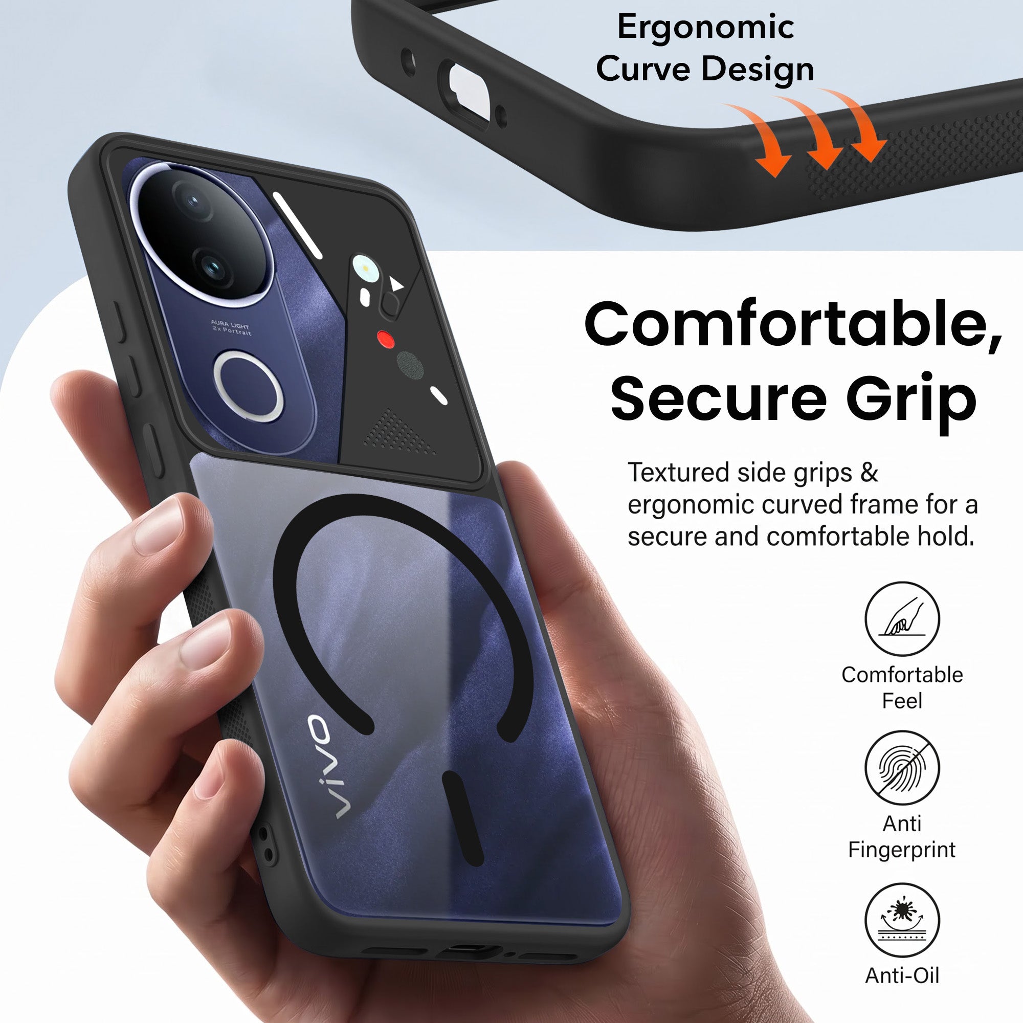 For Vivo T4R Back Cover Case Lifetime Anti-Yellow Clear (Camera Protection | Side Grip | Wireless MagSafe Compatible)