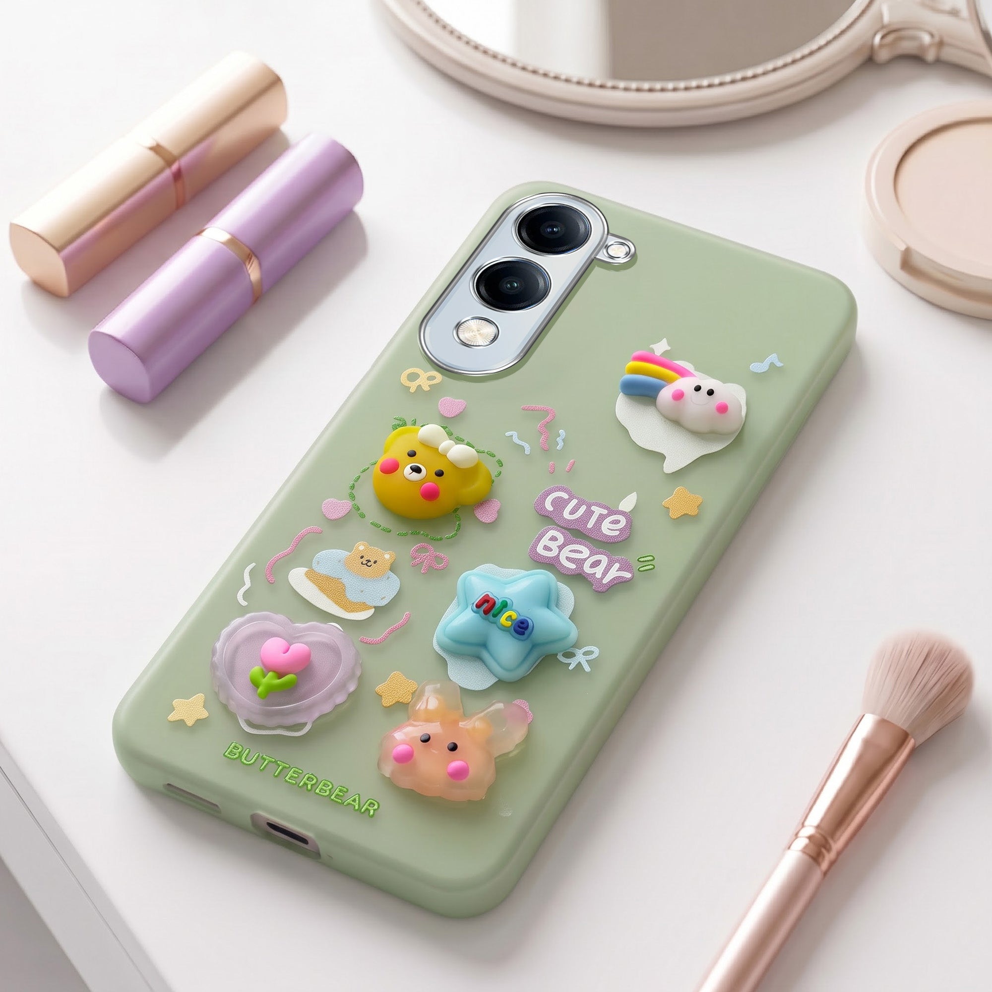 For Vivo iQOO Z10 Lite Back Cover Case (3D Cute Cartoons | Hard Back Side Soft | Matte Premium Finish | HD Printing)