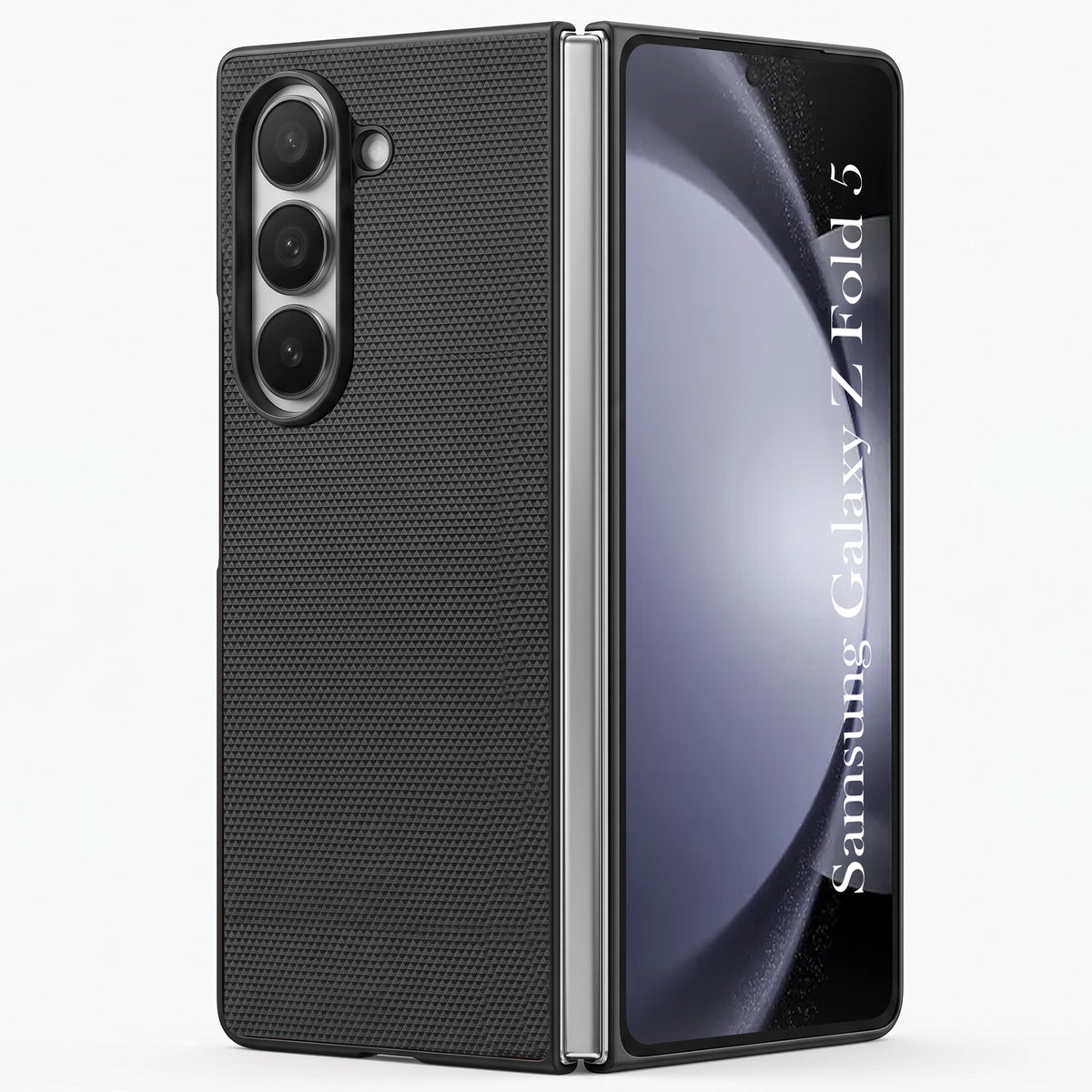 For Samsung Galaxy Z Fold 5 Premium Cover Case (Geometric Textured Hard PC | Soft Cloth Lining & Slim Shockproof Protection)