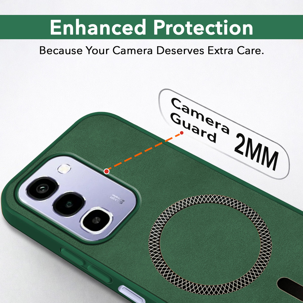 For Realme P4R 5G | Realme Narzo 100X 5G Back Cover Case Leather Finish (MagSafe Compatible Wireless Charging | Soft Touch | Camera Bump Protection)