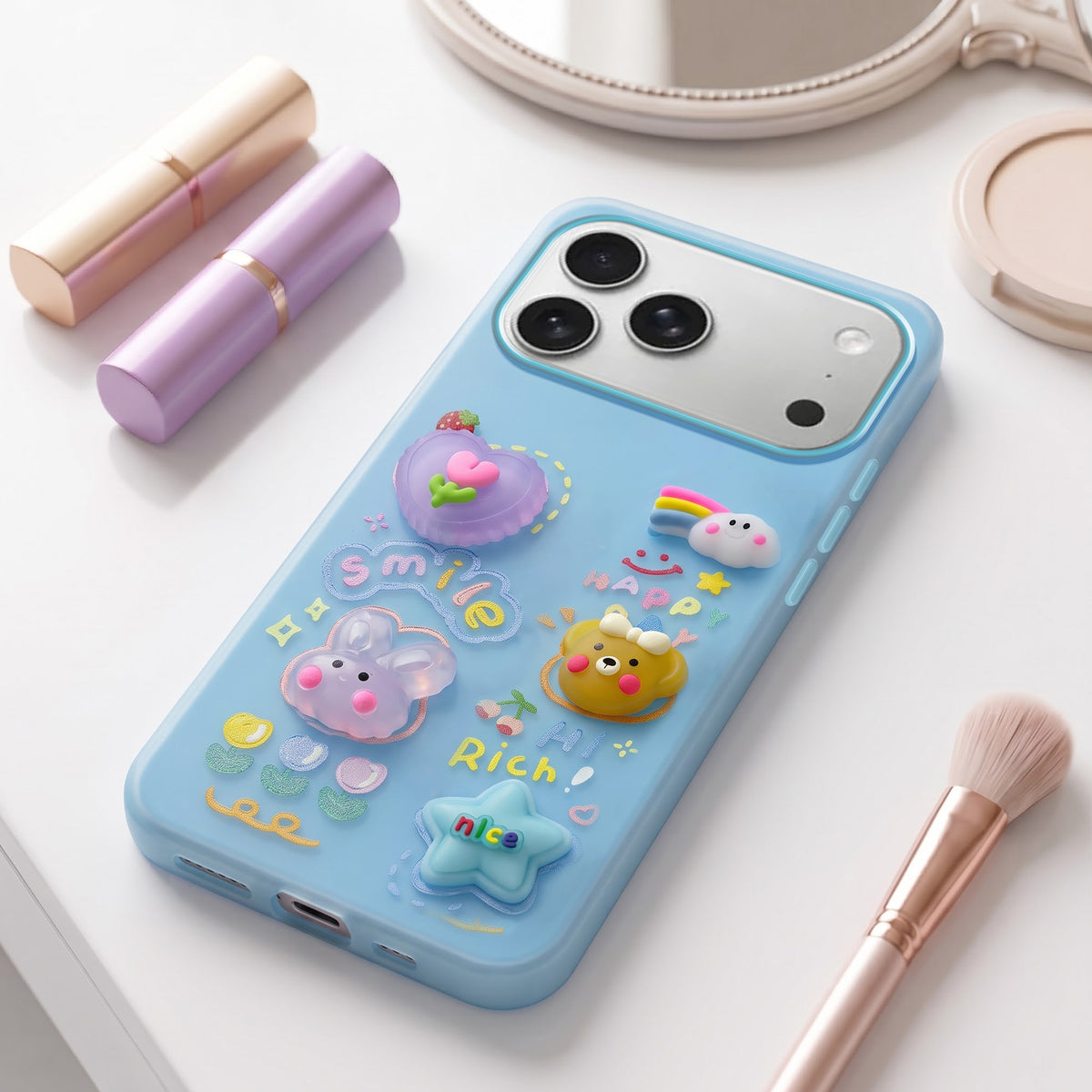 For Apple iPhone 18 Pro Max Back Cover Case (3D Cute Cartoons | Hard Back Side Soft | Matte Premium Finish | HD Printing)