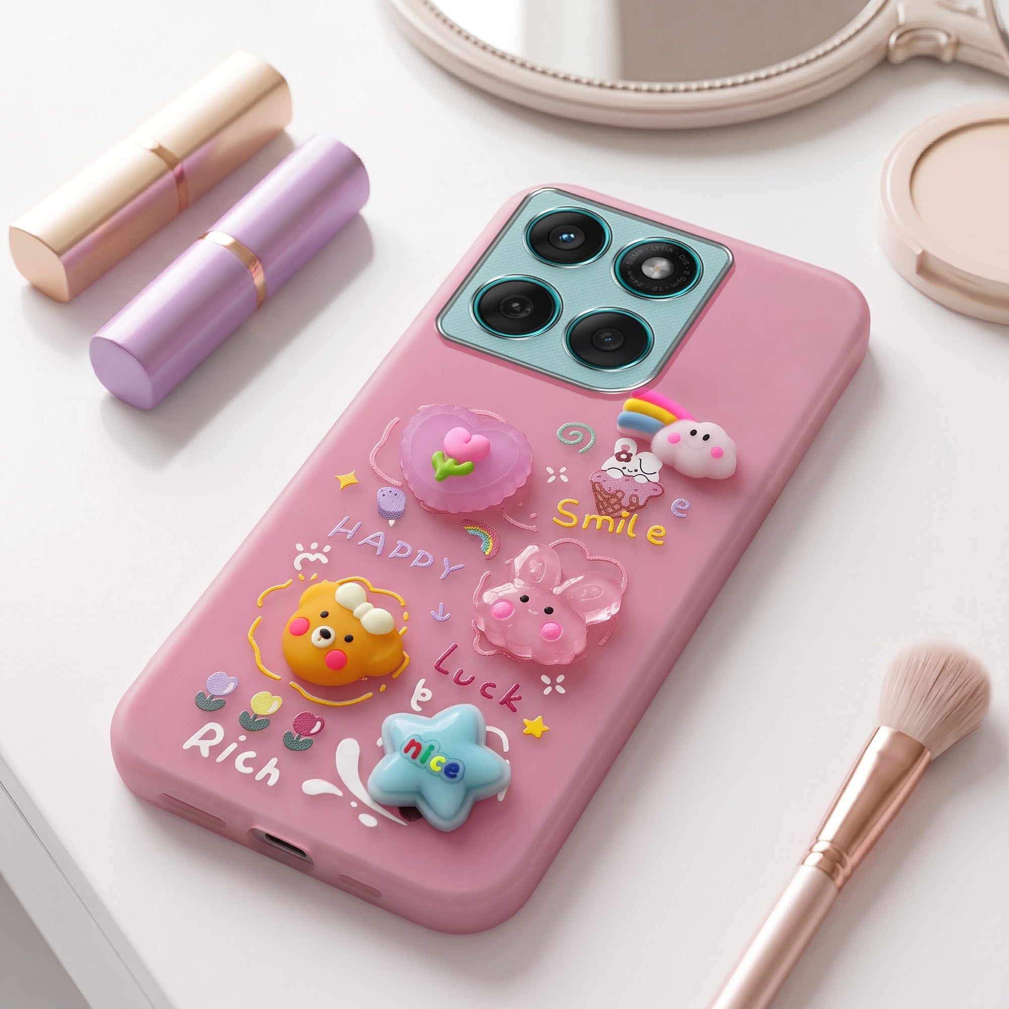 For Motorola Moto Edge 60 Fusion Back Cover Case (3D Cute Cartoons | Hard Back Side Soft | Matte Premium Finish | HD Printing)