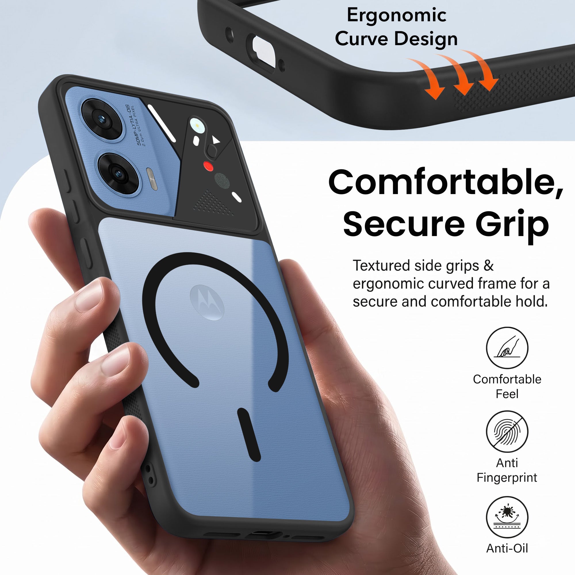 For Motorola Moto G96 Back Cover Case Lifetime Anti-Yellow Clear (Camera Protection | Side Grip | Wireless MagSafe Compatible) (Copy)
