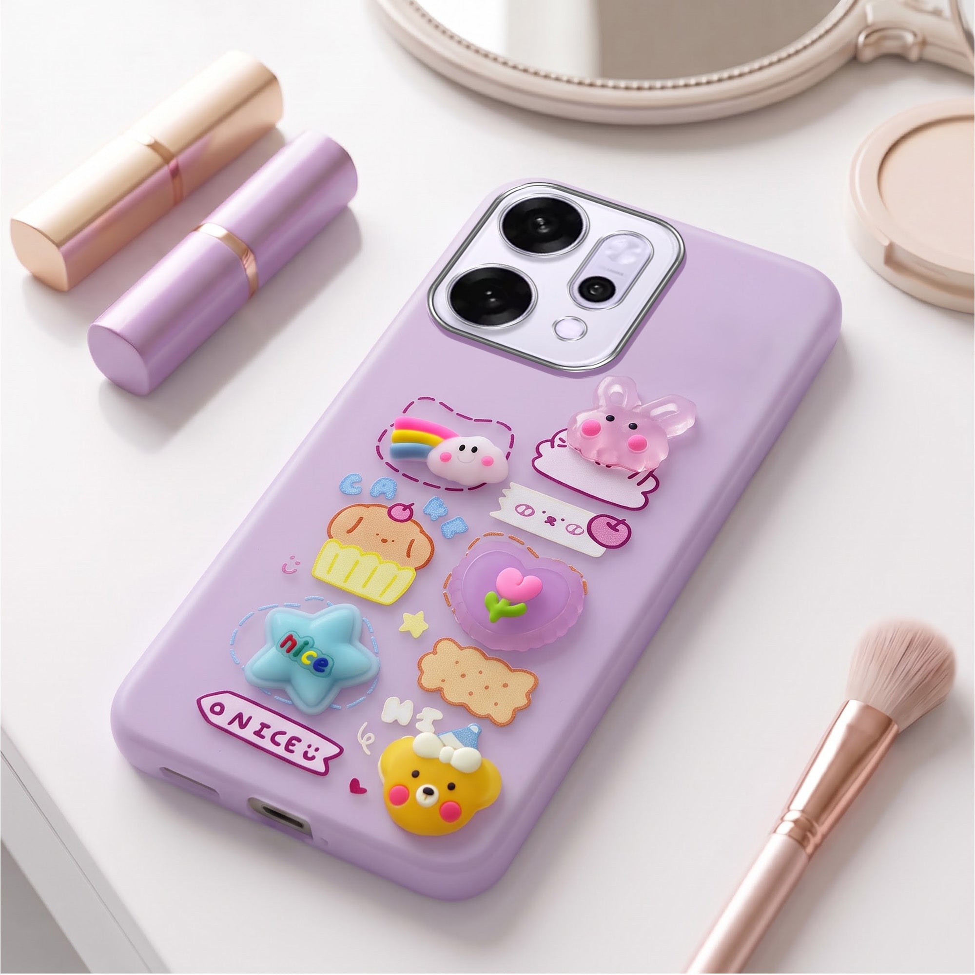 For Oppo Reno14 5G | Oppo Reno 14 5G Back Cover Case (3D Cute Cartoons | Hard Back Side Soft | Matte Premium Finish | HD Printing)