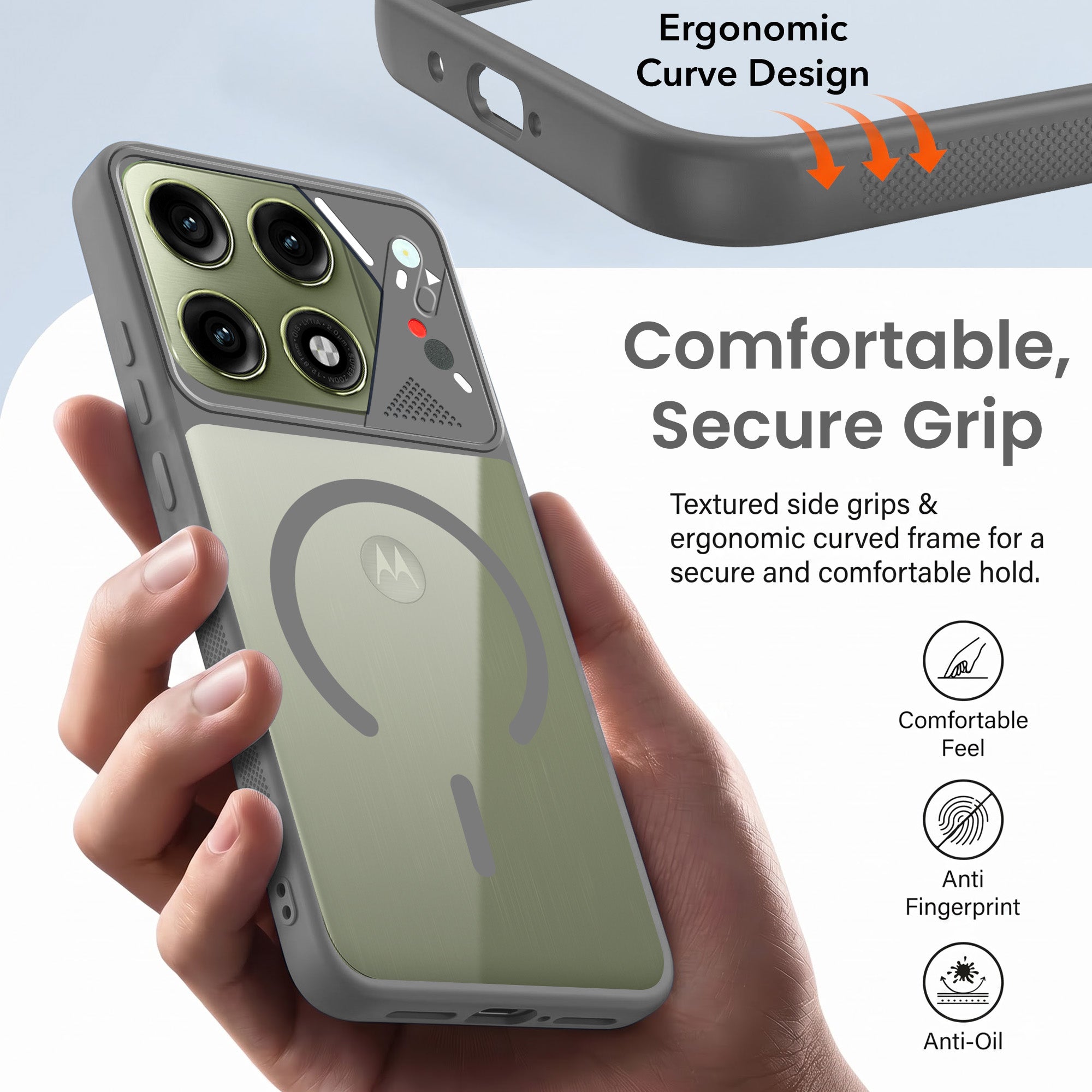 For Motorola Moto Edge 70 Pro Back Cover Case Lifetime Anti-Yellow Clear (Camera Protection | Side Grip | Wireless MagSafe Compatible)
