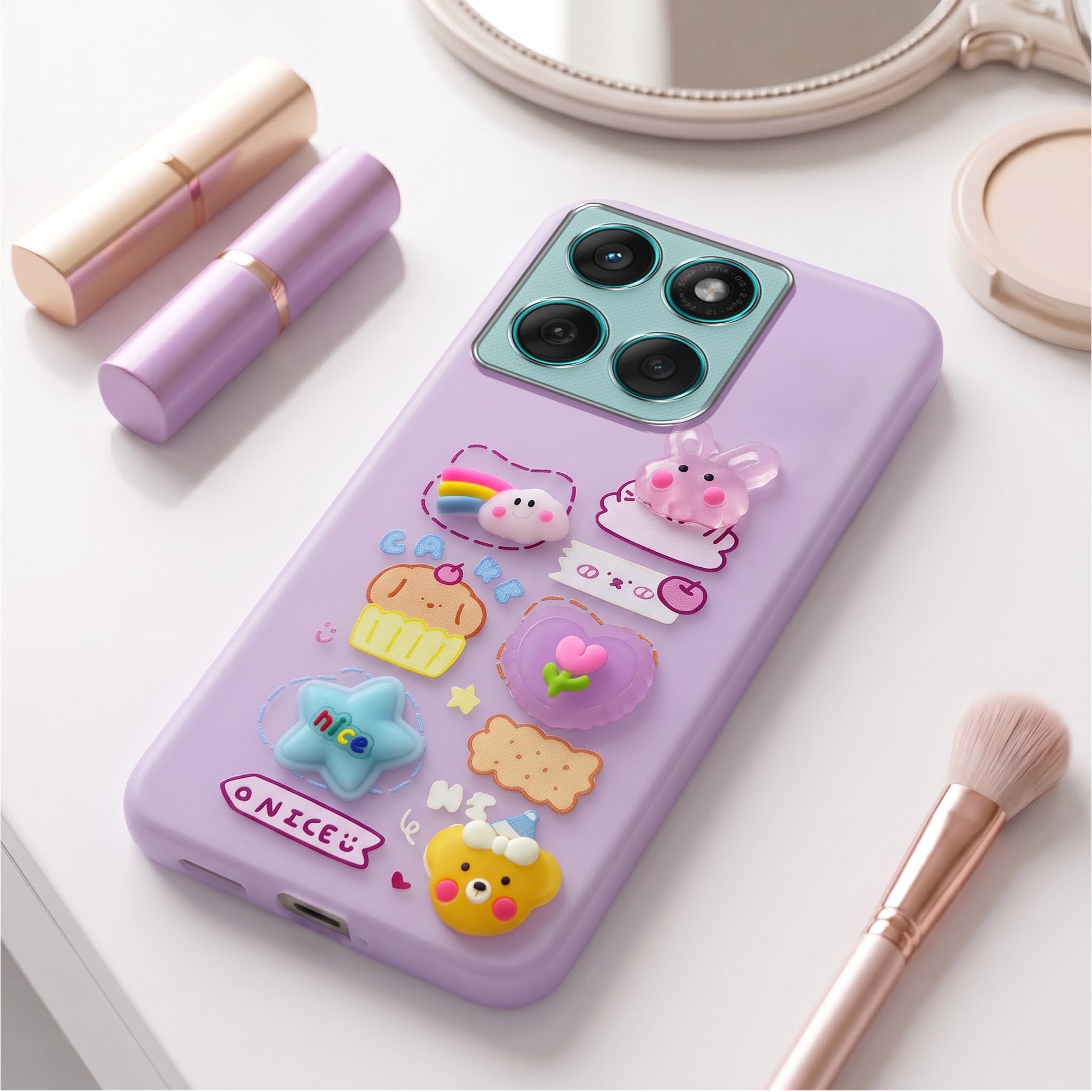 For Motorola Moto Edge 60 Back Cover Case (3D Cute Cartoons | Hard Back Side Soft | Matte Premium Finish | HD Printing)