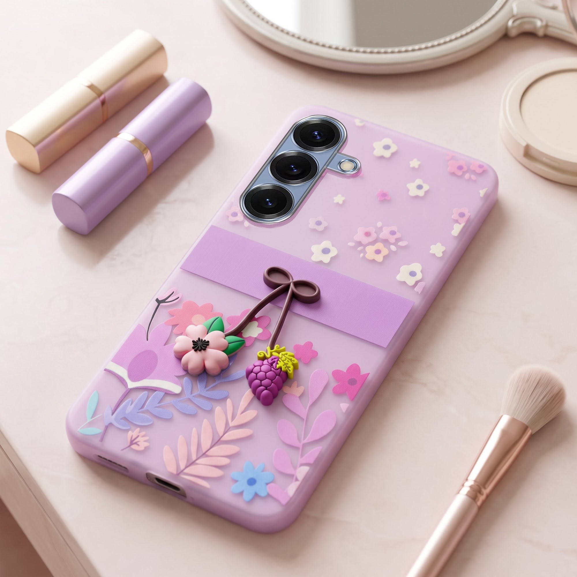 For Samsung Galaxy S25 Back Cover Case (3D Cute Cartoons | Hard Back Side Soft | Matte Premium Finish | HD Printing)