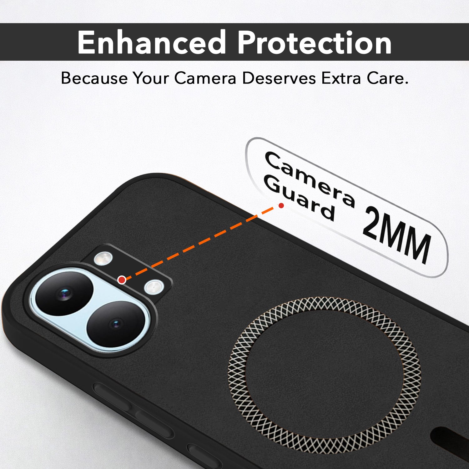 For Poco X8 Pro Max 5G Back Cover Case Leather Finish (MagSafe Compatible Wireless Charging | Soft Touch | Camera Bump Protection)