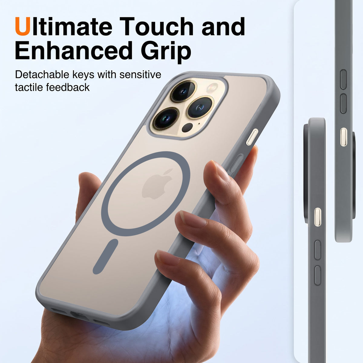 For Apple iPhone 13 Pro Max Matte Finish Back Case Cover (MagSafe Compatible | Translucent Soft Touch | Slim and Unbreakable)