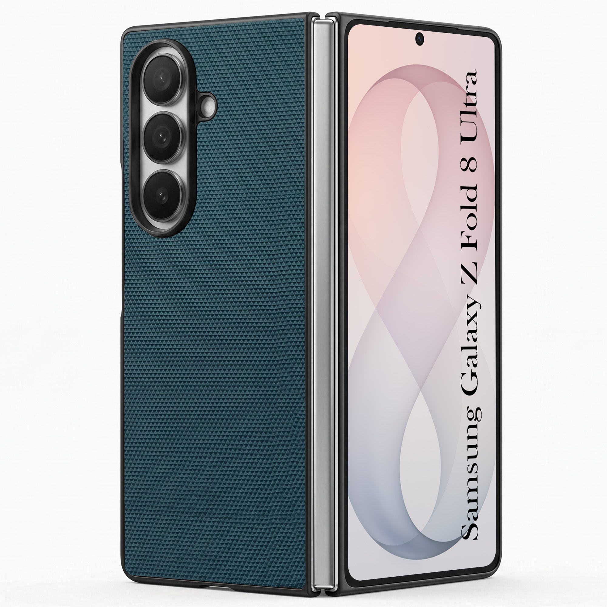 For Samsung Galaxy Z Fold 8 Ultra Premium Cover Case (Geometric Textured Hard PC | Soft Cloth Lining & Slim Shockproof Protection)