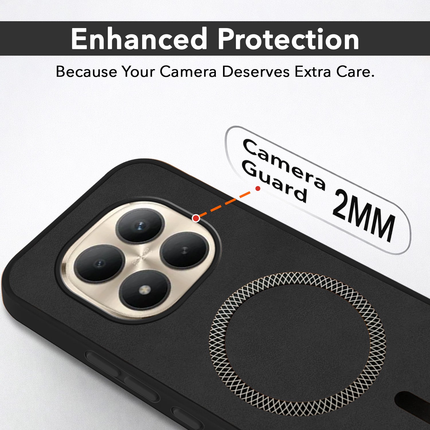 For Xiaomi Redmi Note 15 Pro Plus 5G Back Cover Case Leather Finish (MagSafe Compatible Wireless Charging | Soft Touch | Camera Bump Protection)