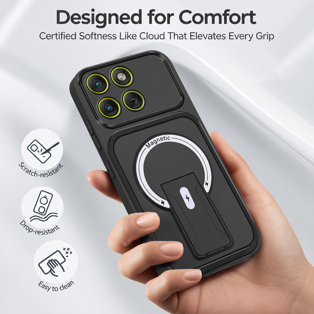 For Motorola Moto Edge 70 Back Case Cover Metallic (Hybrid Armor Kickstand | MagSafe Compatible | Camera Protection Shockproof)