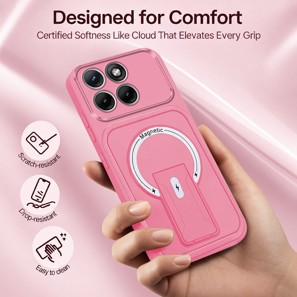 For Motorola Moto Edge 70 Fusion Back Case Cover Metallic (Hybrid Armor Kickstand | MagSafe Compatible | Camera Protection Shockproof)