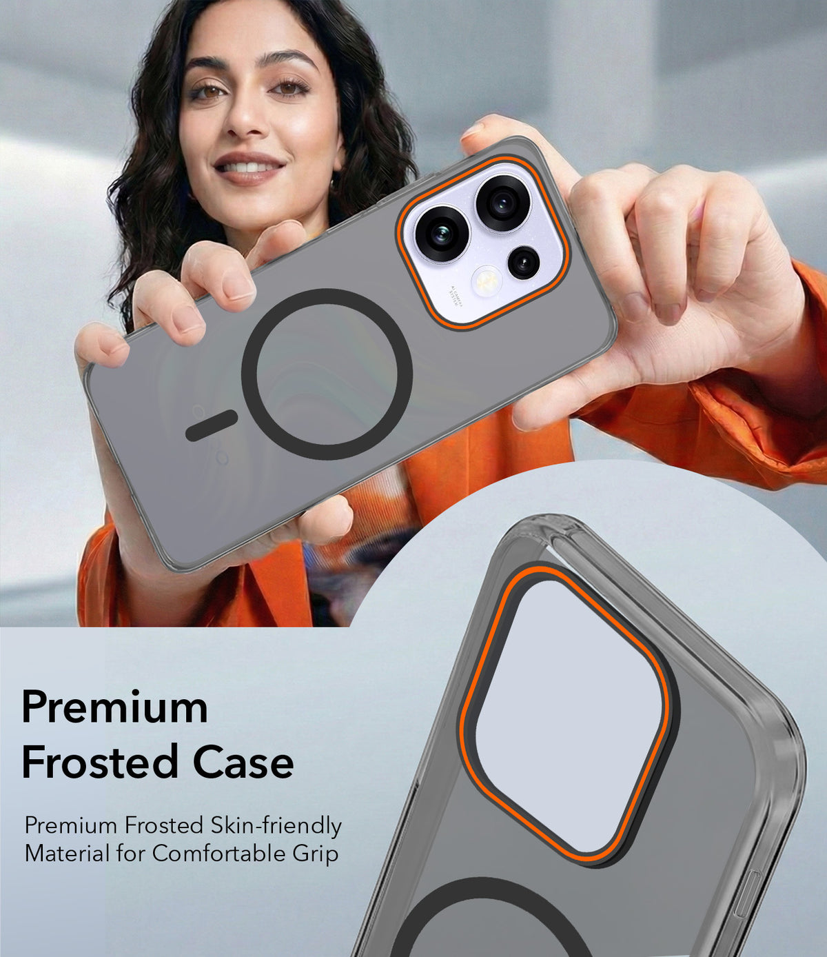 For Oppo Reno 16 Back Cover Case (Soft Touch | Camera Bump Protection | MagSafe Compatible | Matte Finish)