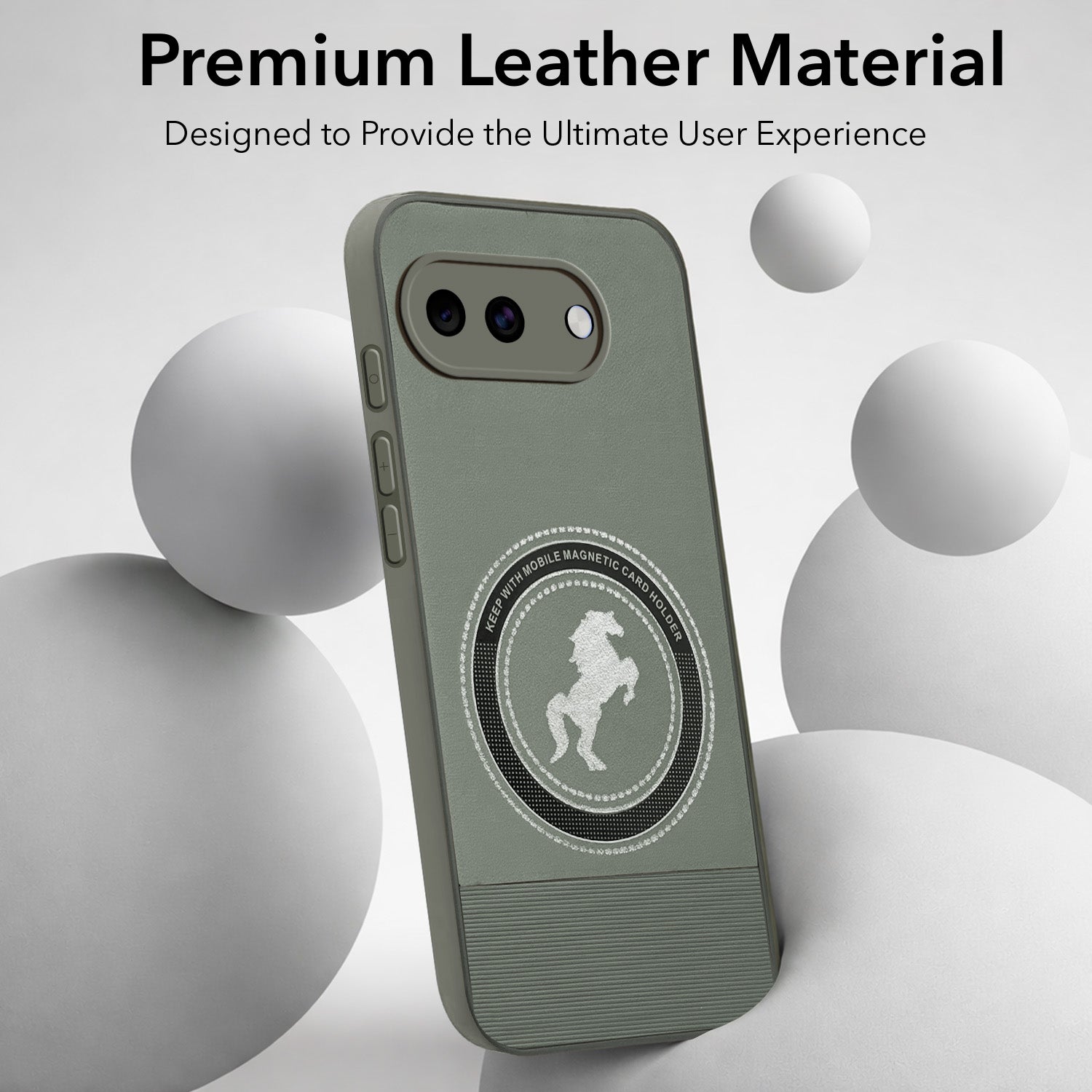For Google Pixel 10a Back Cover Case PU Leather Finish (Professional Minimalist Texture | MagSafe Compatile | Camera Protection | Sleek Sober Formal)
