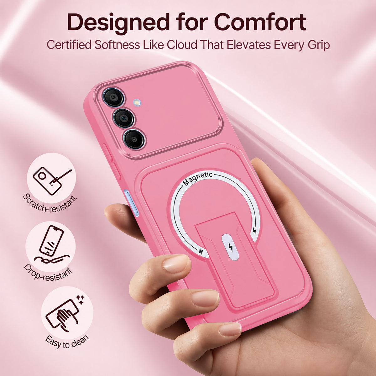 For Samsung Galaxy A14 4G | 5G Back Case Cover Metallic (Hybrid Armor Kickstand | MagSafe Compatible | Camera Protection Shockproof)