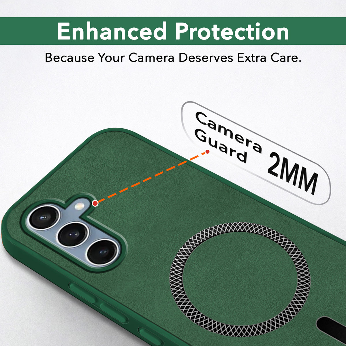 For Samsung Galaxy S23 FE 5G Back Cover Case Leather Finish (MagSafe Compatible Wireless Charging | Soft Touch | Camera Bump Protection)