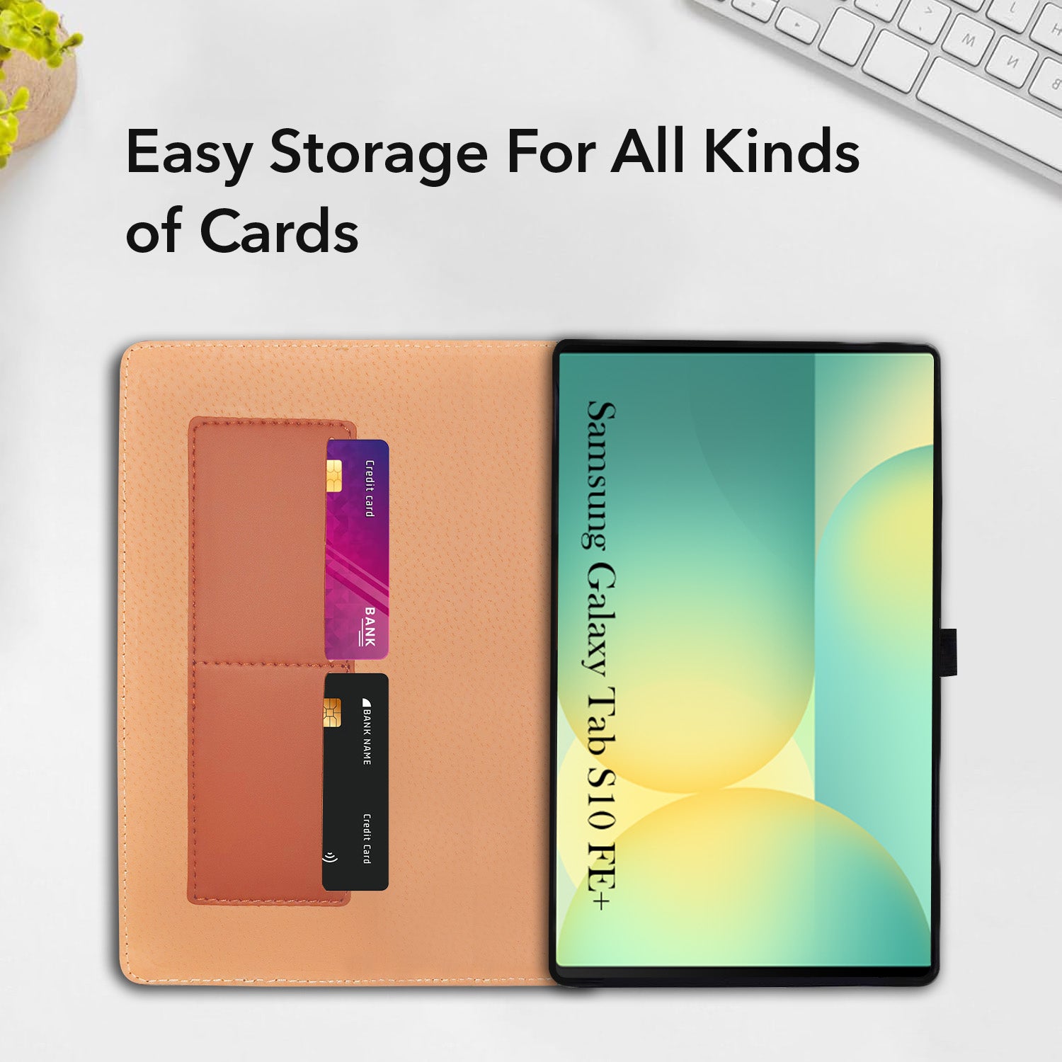 For Samsung Galaxy Tab S10 FE+ SM-X620/ X626/ X626B 13.1 Inch Flip Cover Folio Cover (PU Leather | Multi-Angle Smart Stand | Card Storage Slots | Silicone Back Pouch)