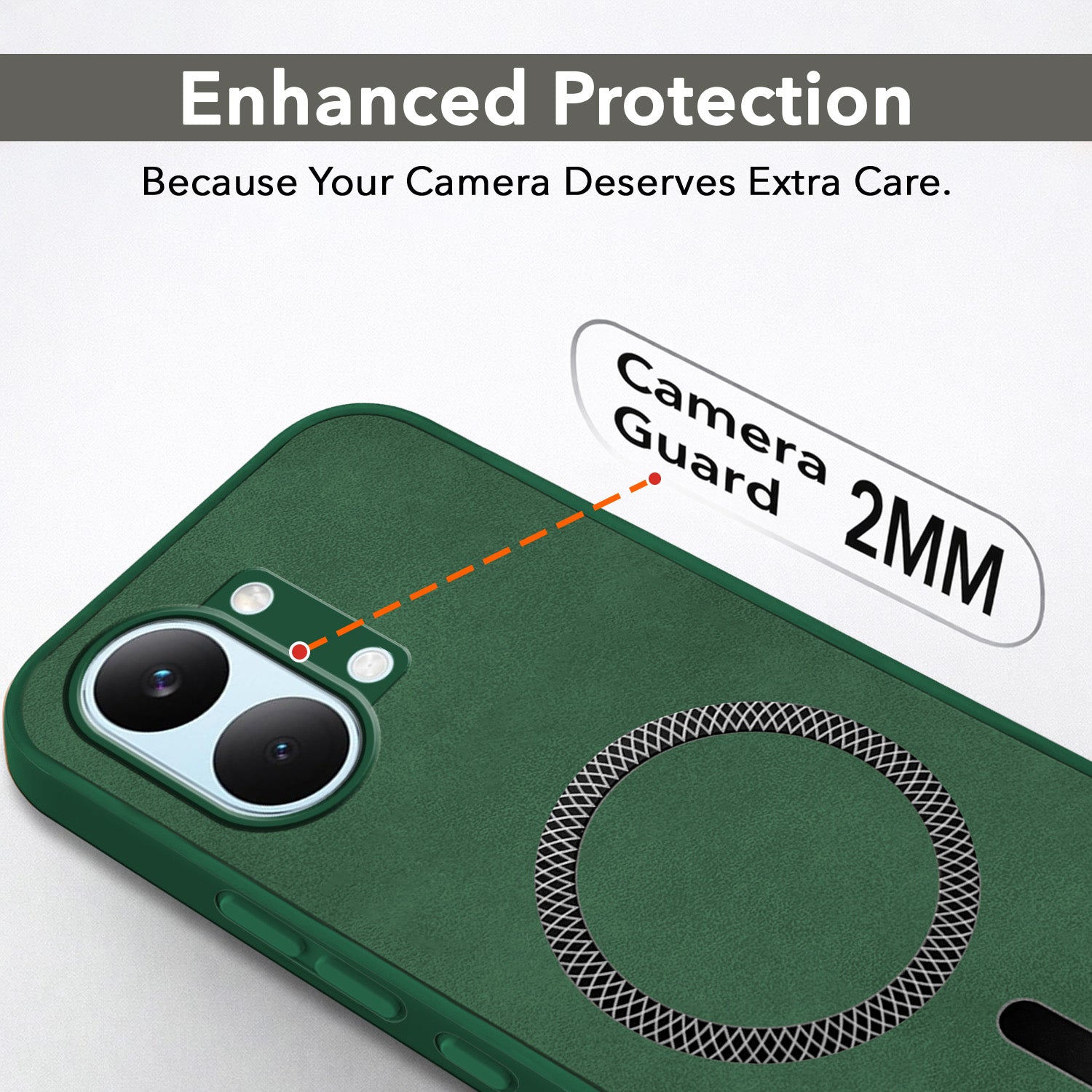 For Poco X8 Pro Max 5G Back Cover Case Leather Finish (MagSafe Compatible Wireless Charging | Soft Touch | Camera Bump Protection)