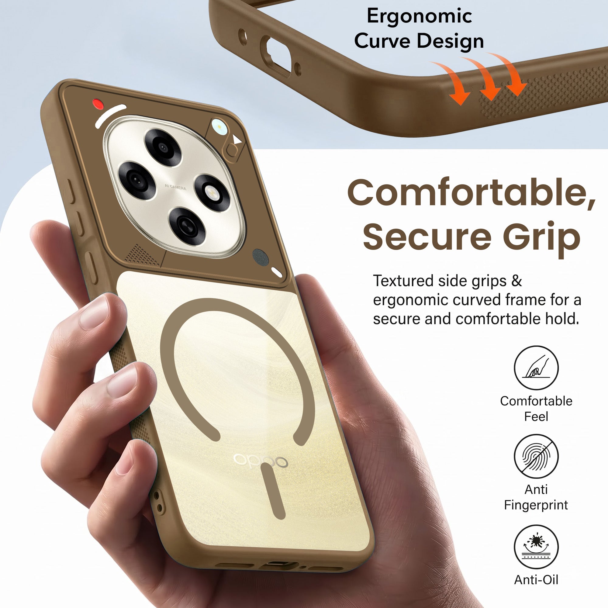 For Oppo F31 Pro Back Cover Case Lifetime Anti-Yellow Clear (Camera Protection | Side Grip | Wireless MagSafe Compatible)