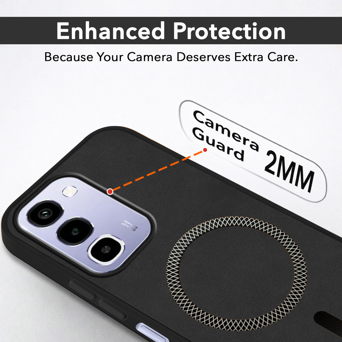 For Realme P4R 5G | Realme Narzo 100X 5G Back Cover Case Leather Finish (MagSafe Compatible Wireless Charging | Soft Touch | Camera Bump Protection)