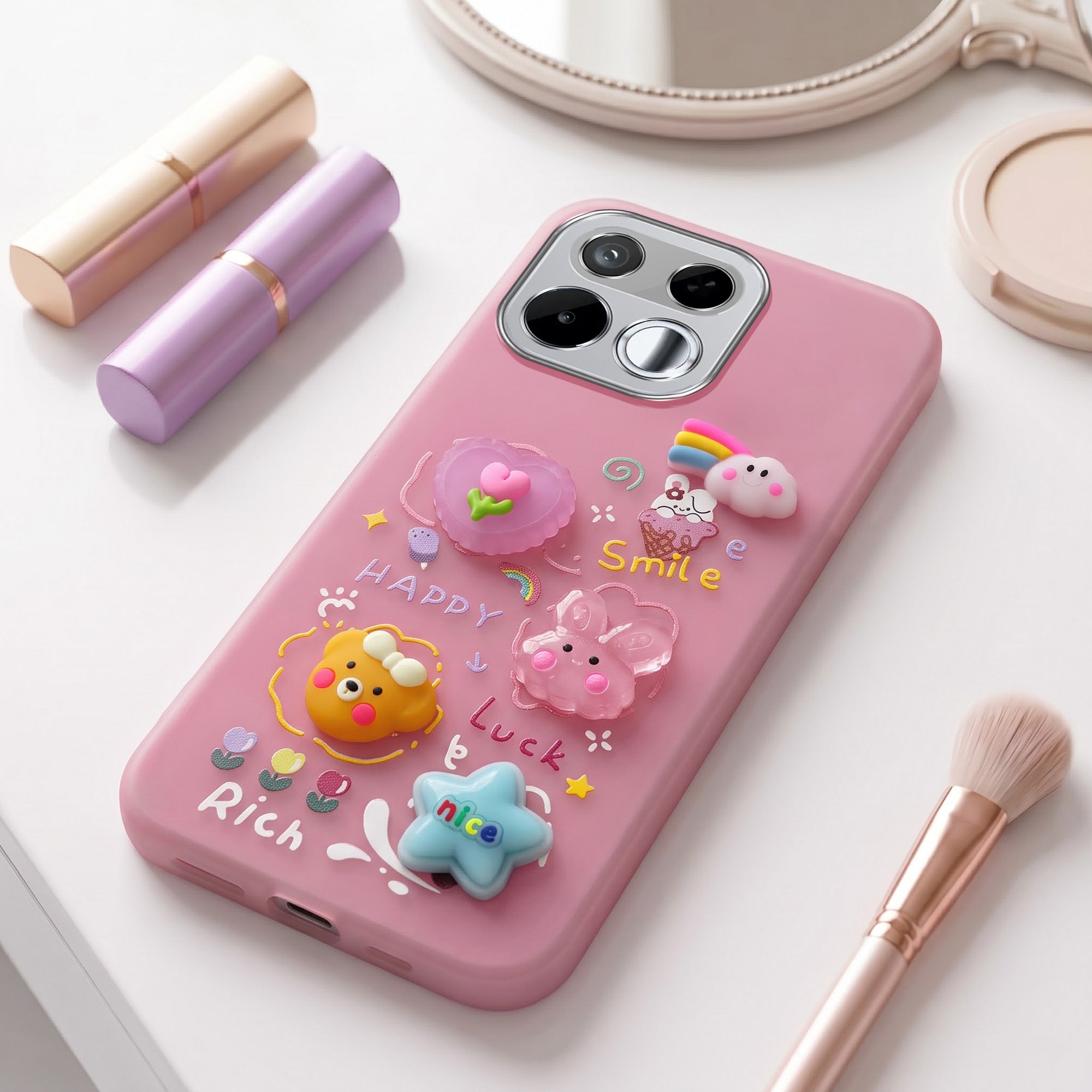 For Realme 16T 5G Back Cover Case (3D Cute Cartoons | Hard Back Side Soft | Matte Premium Finish | HD Printing)