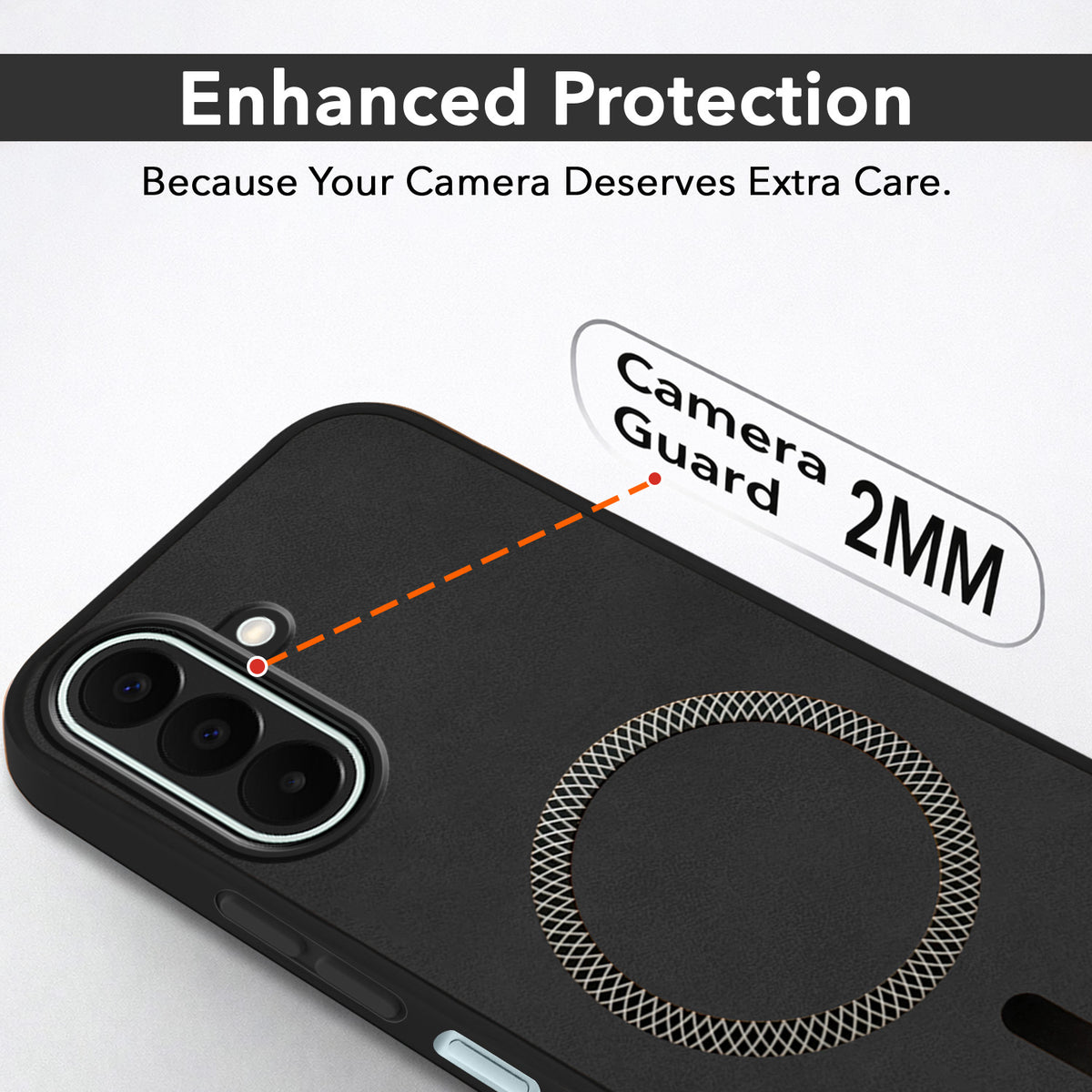 For Samsung Galaxy F70 Pro 5G Back Cover Case Leather Finish (MagSafe Compatible Wireless Charging | Soft Touch | Camera Bump Protection)