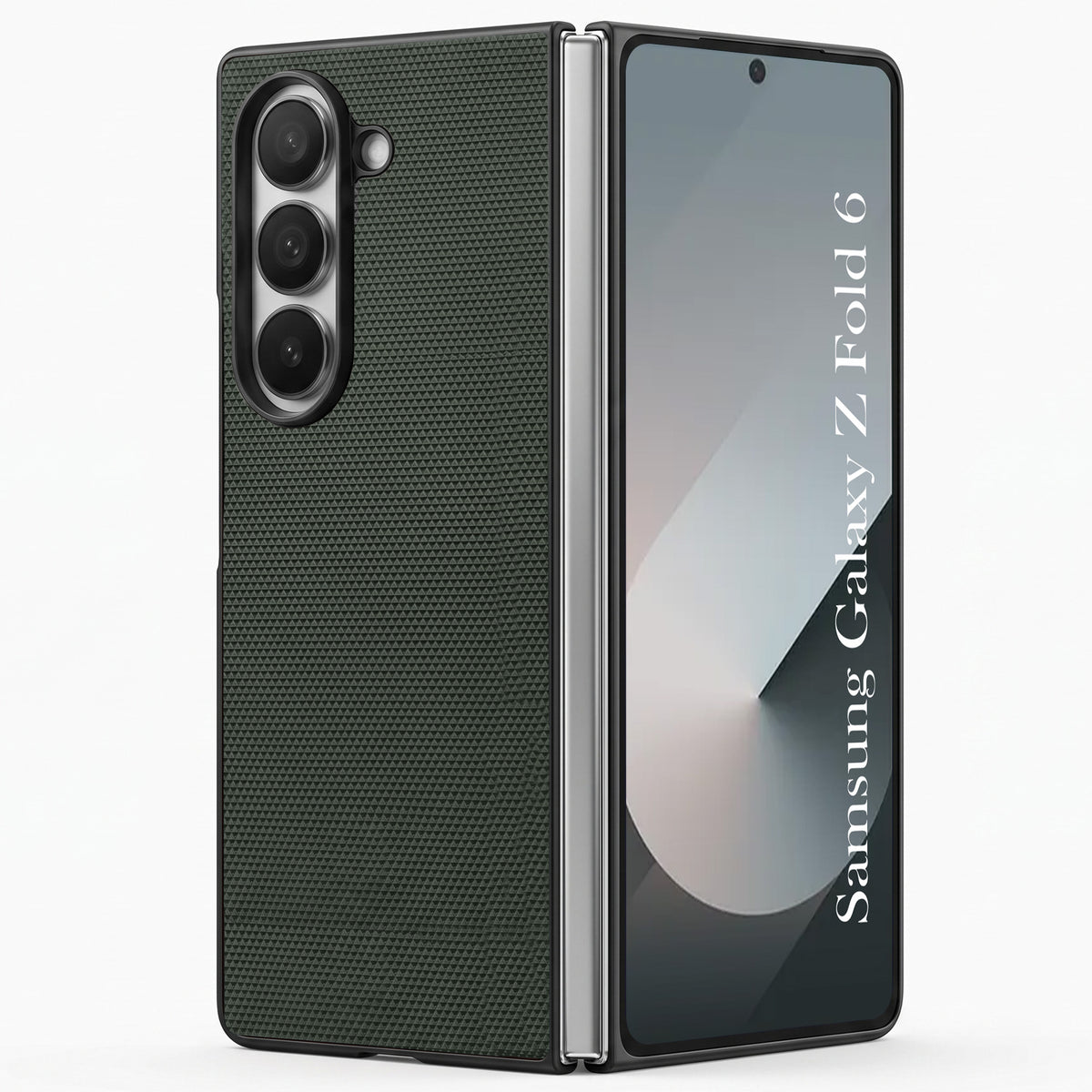 For Samsung Galaxy Z Fold 6 5G Premium Cover Case (Geometric Textured Hard PC | Soft Cloth Lining & Slim Shockproof Protection)